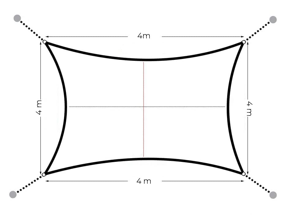 Kwadratowy żagiel przeciwsłoneczny 4x4 m daszek wodoodporny szary MultiGarden