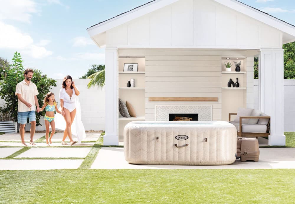 Nadmuchiwane SPA kwadratowe basen z hydromasażem 6 os. 196x71 cm akcesoria premium INTEX 28472