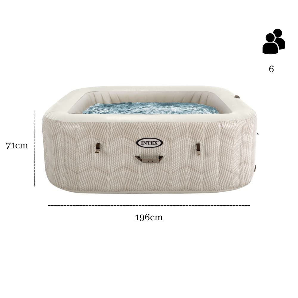 Nadmuchiwane SPA kwadratowe basen z hydromasażem 6 os. 196x71 cm akcesoria premium INTEX 28472