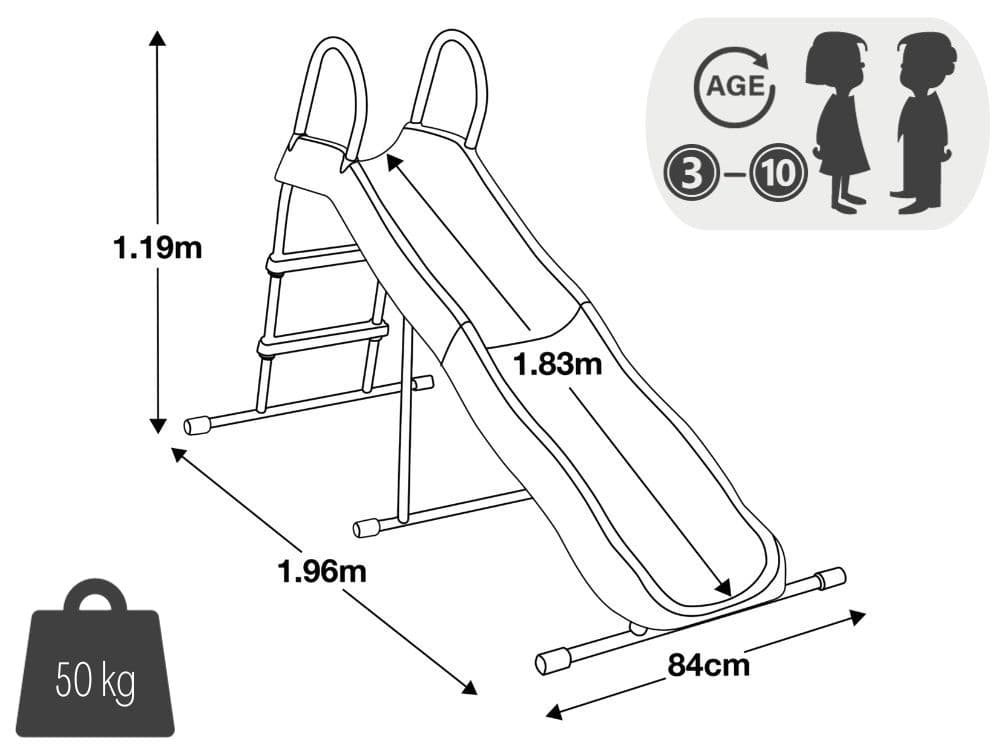 Zjeżdżalnia dla dzieci ogrodowa ślizg 183 cm stal tworzywo INTEX 44106