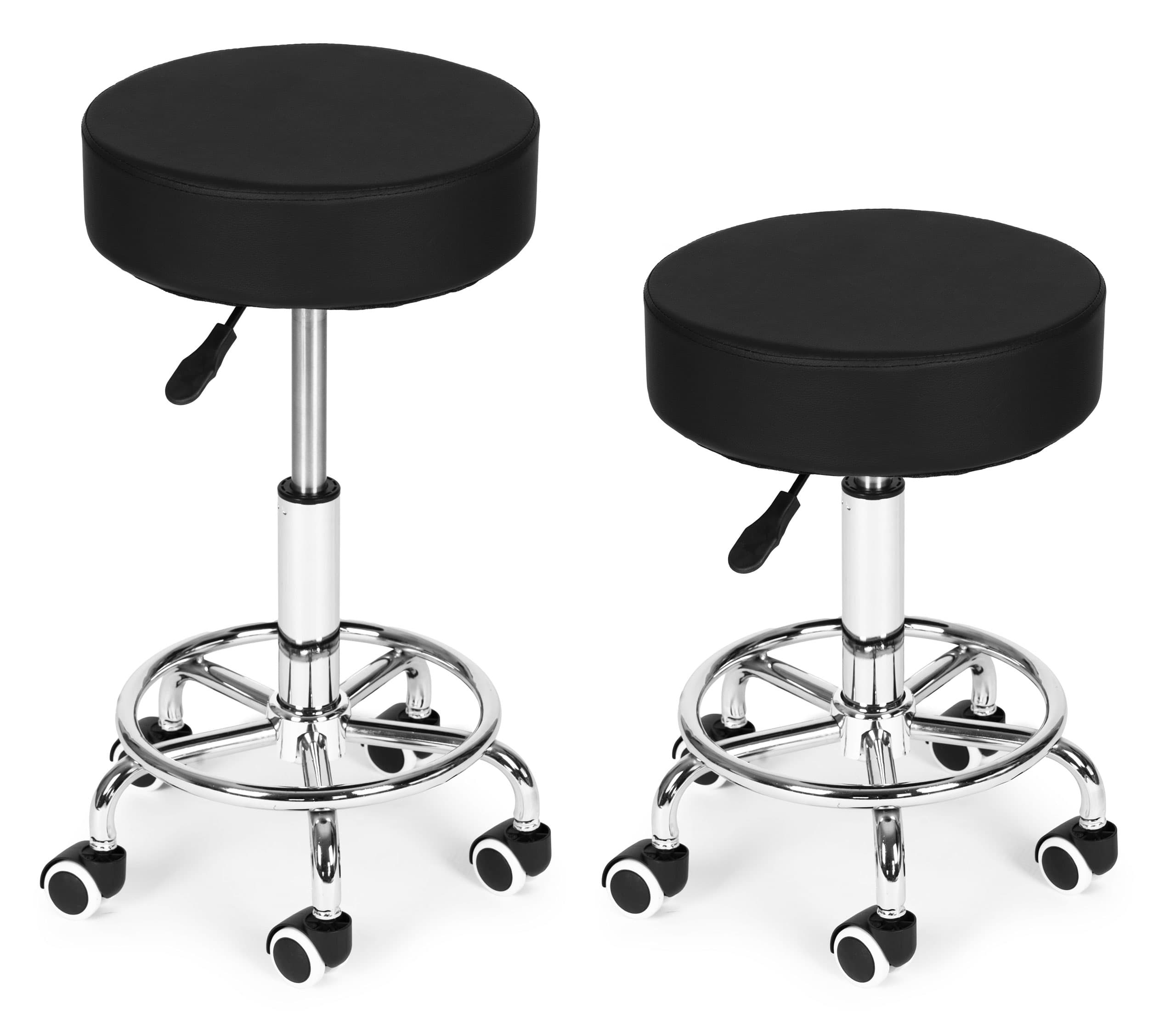 Stołek obrotowy taboret kosmetyczny medyczny fotel regulowany czarny ModernHome