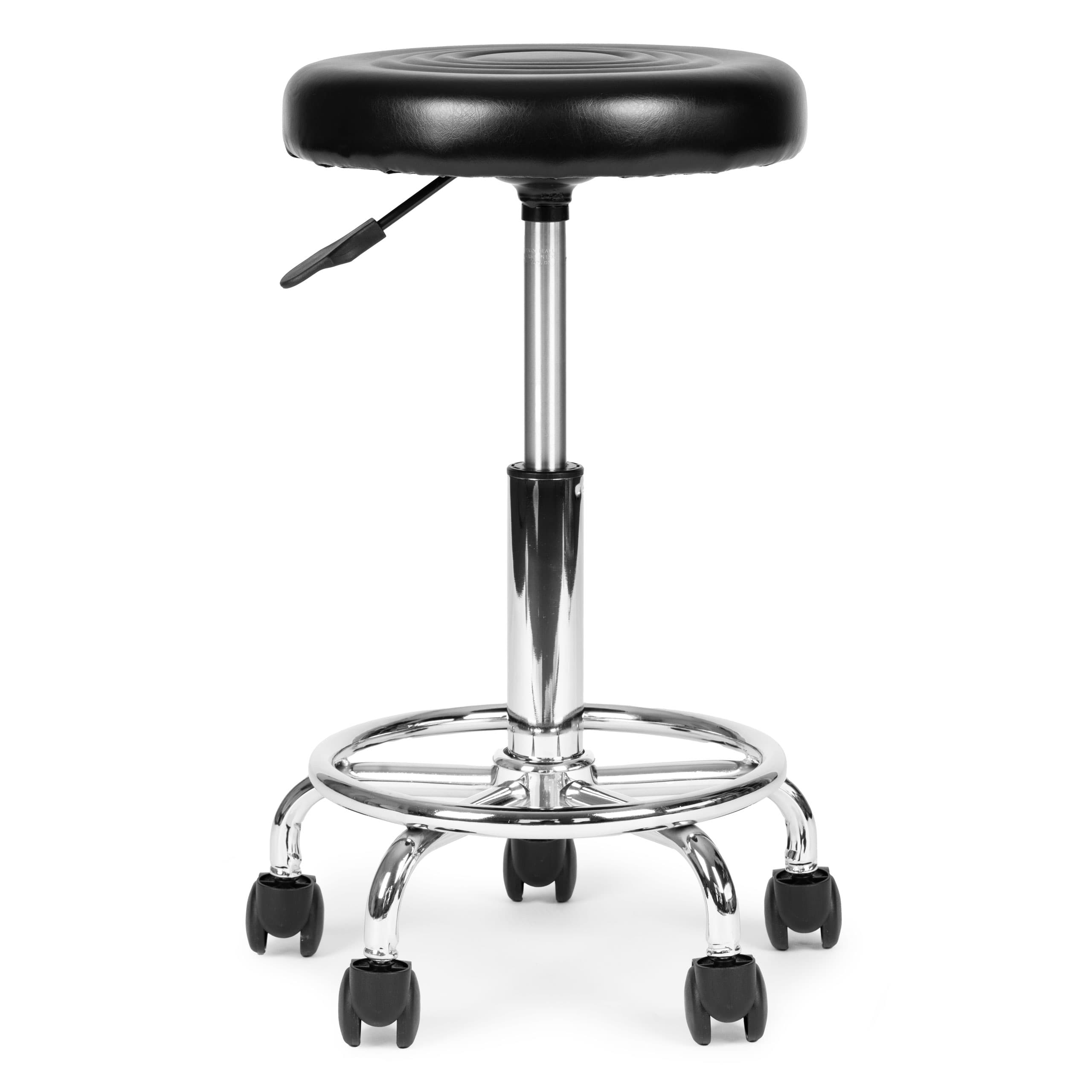 Stołek obrotowy taboret kosmetyczny medyczny fotel regulowany czarny ModernHome