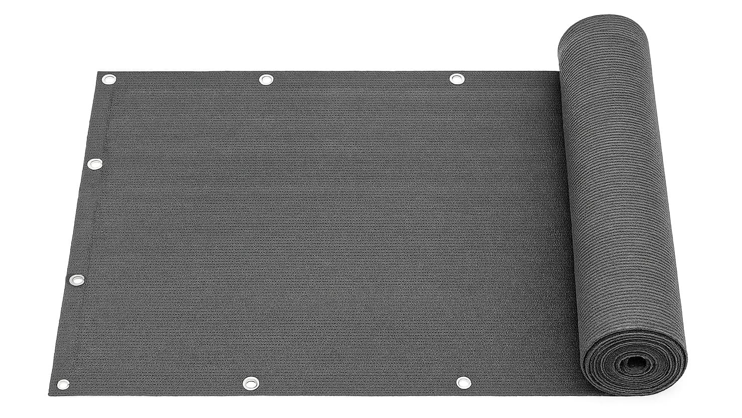 Osłona balkonowa z okuciami 100x500 cm siatka cieniująca + elementy instalacyjne szara MultiGarden