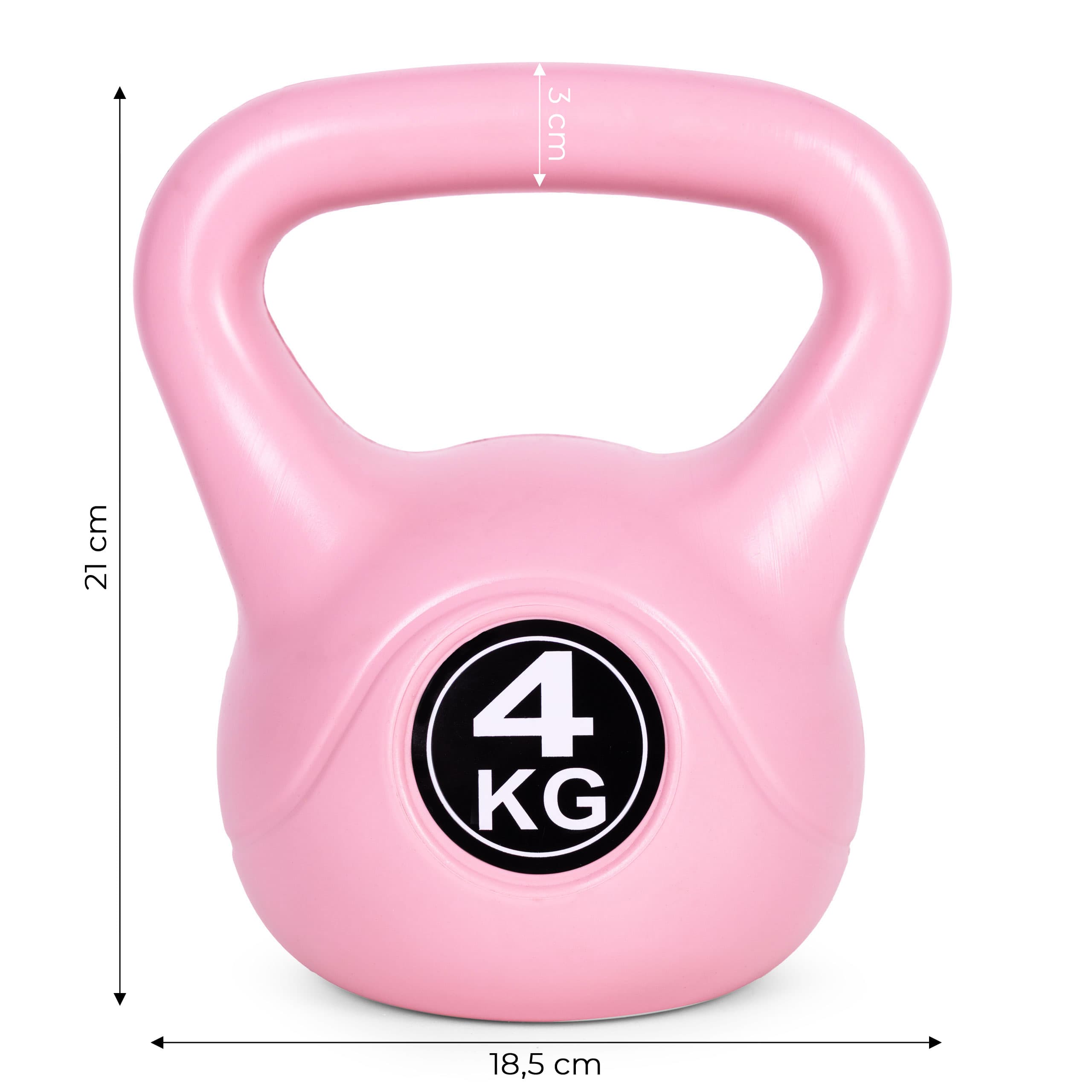 Kettlebell kettle 4 kg do ćwiczeń hantla kula odważnik obciążenie ciężar fitness różowy ModernHome