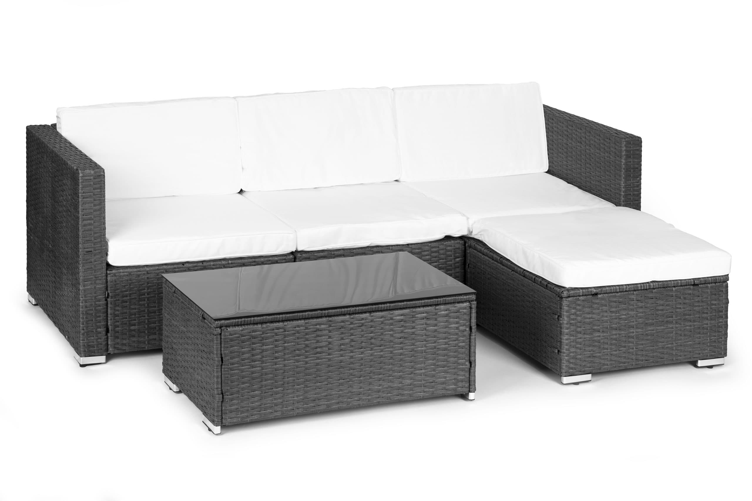 Komplet mebli ogrodowych z technorattanu narożnik modułowy stolik szary MultiGarden