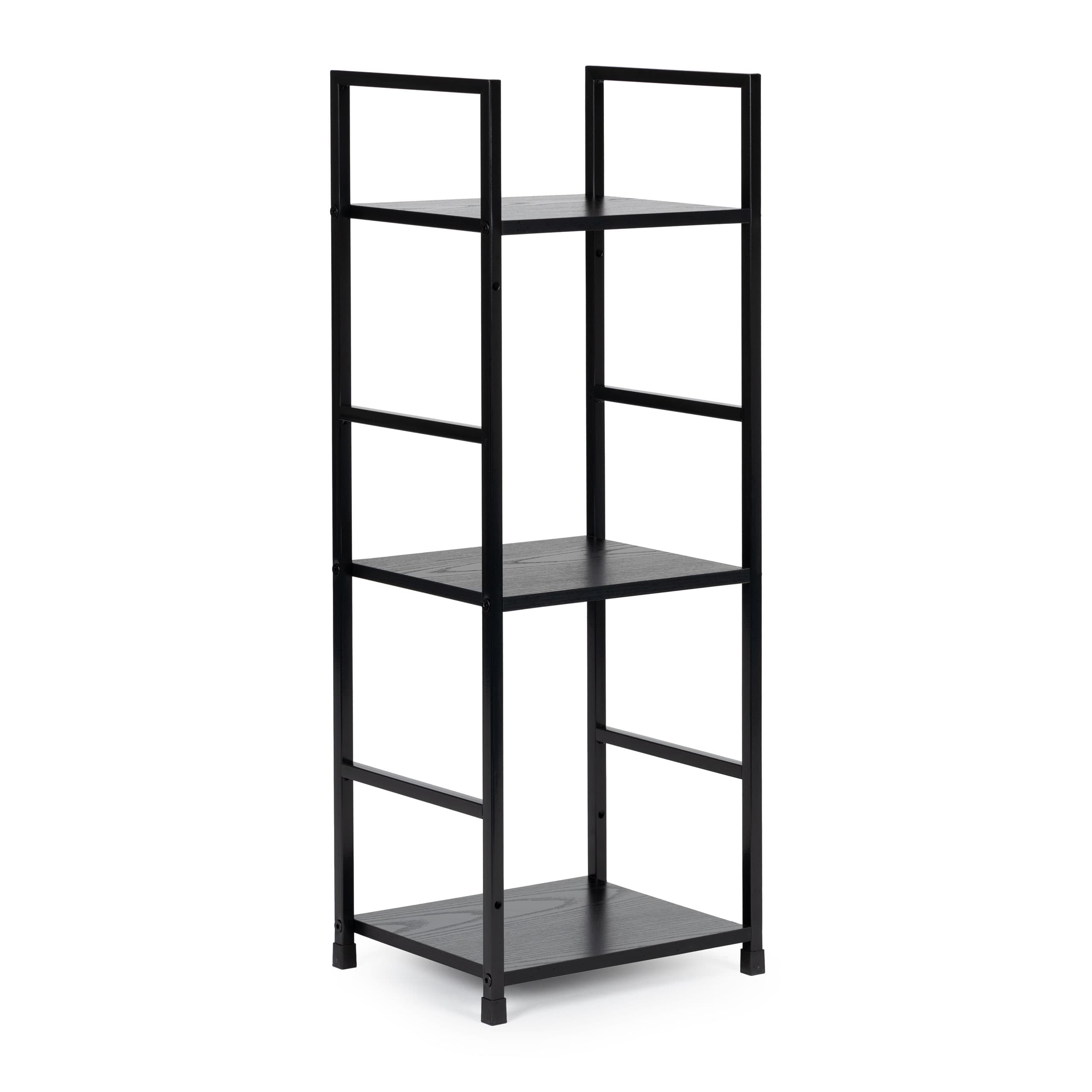 Regał drewniany nowoczesny metalowa rama LOFT 3 półki czarny ModernHome