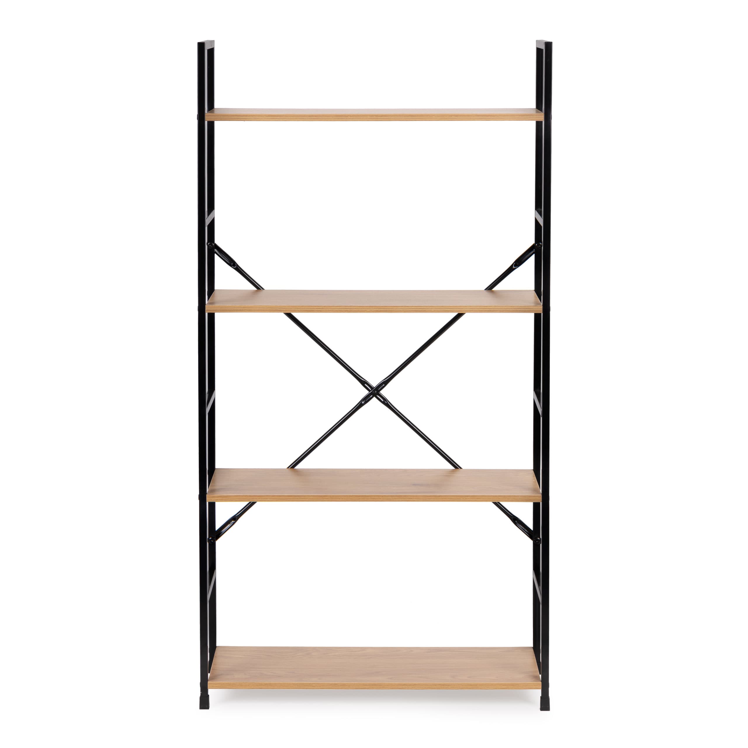 Regał drewniany szeroki 4 półki nowoczesny LOFT ModernHome