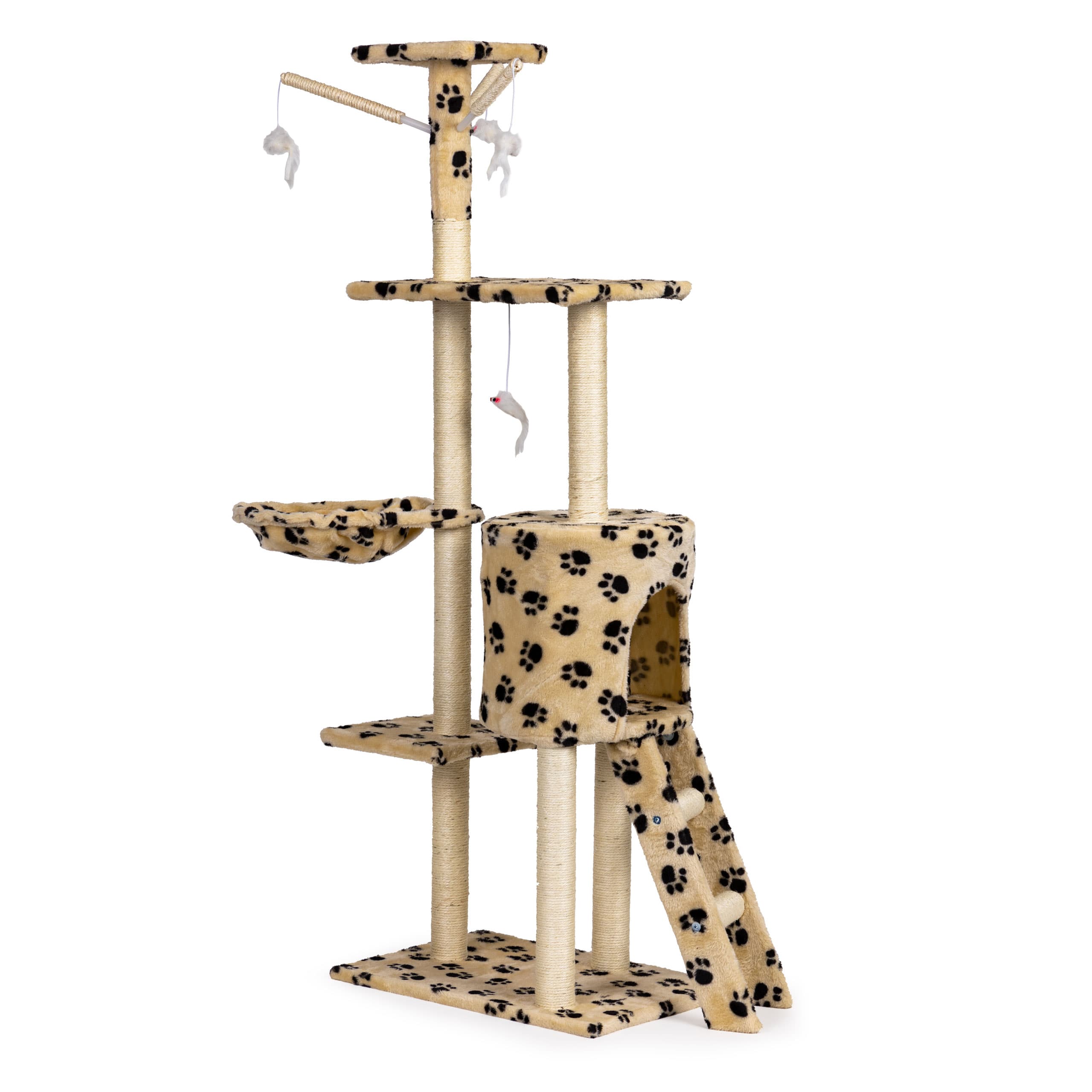 Drapak dla kota domek drzewo legowisko 138 cm XL odciski łapek Petsi