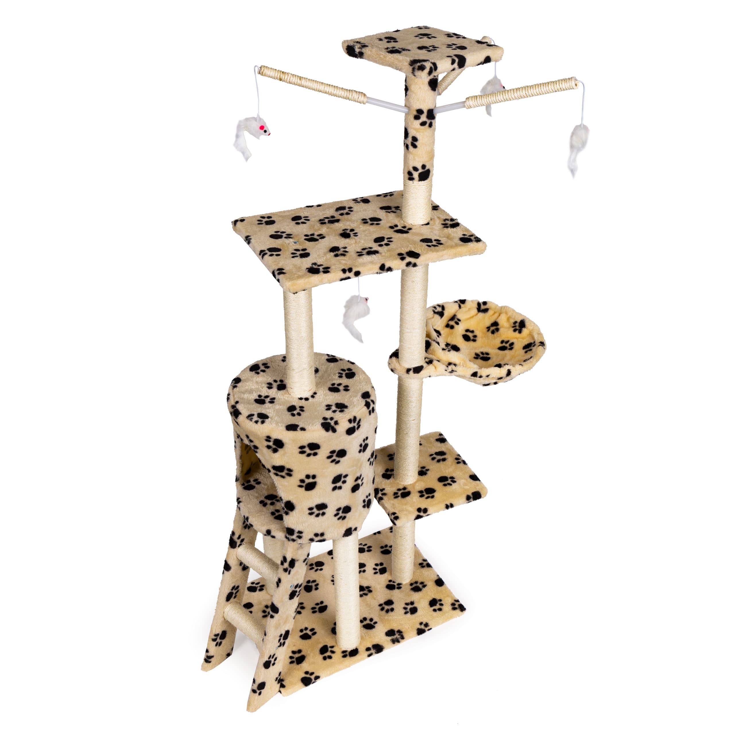 Drapak dla kota domek drzewo legowisko 138 cm XL odciski łapek Petsi