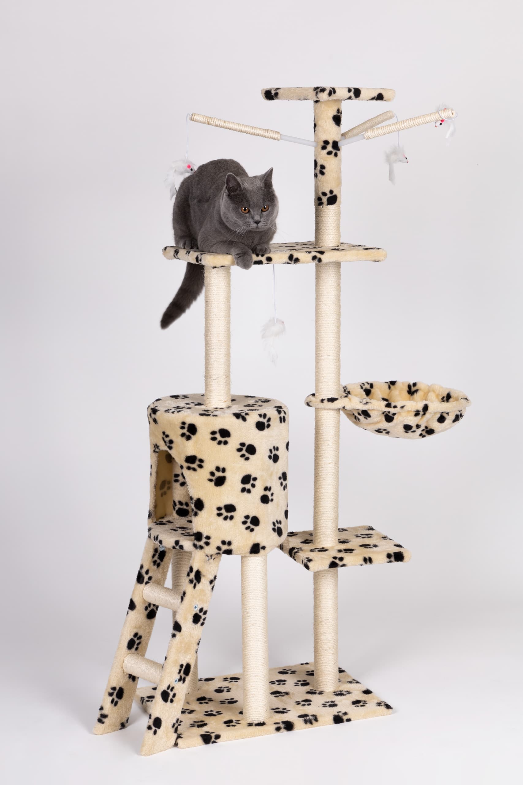 Drapak dla kota domek drzewo legowisko 138 cm XL odciski łapek Petsi