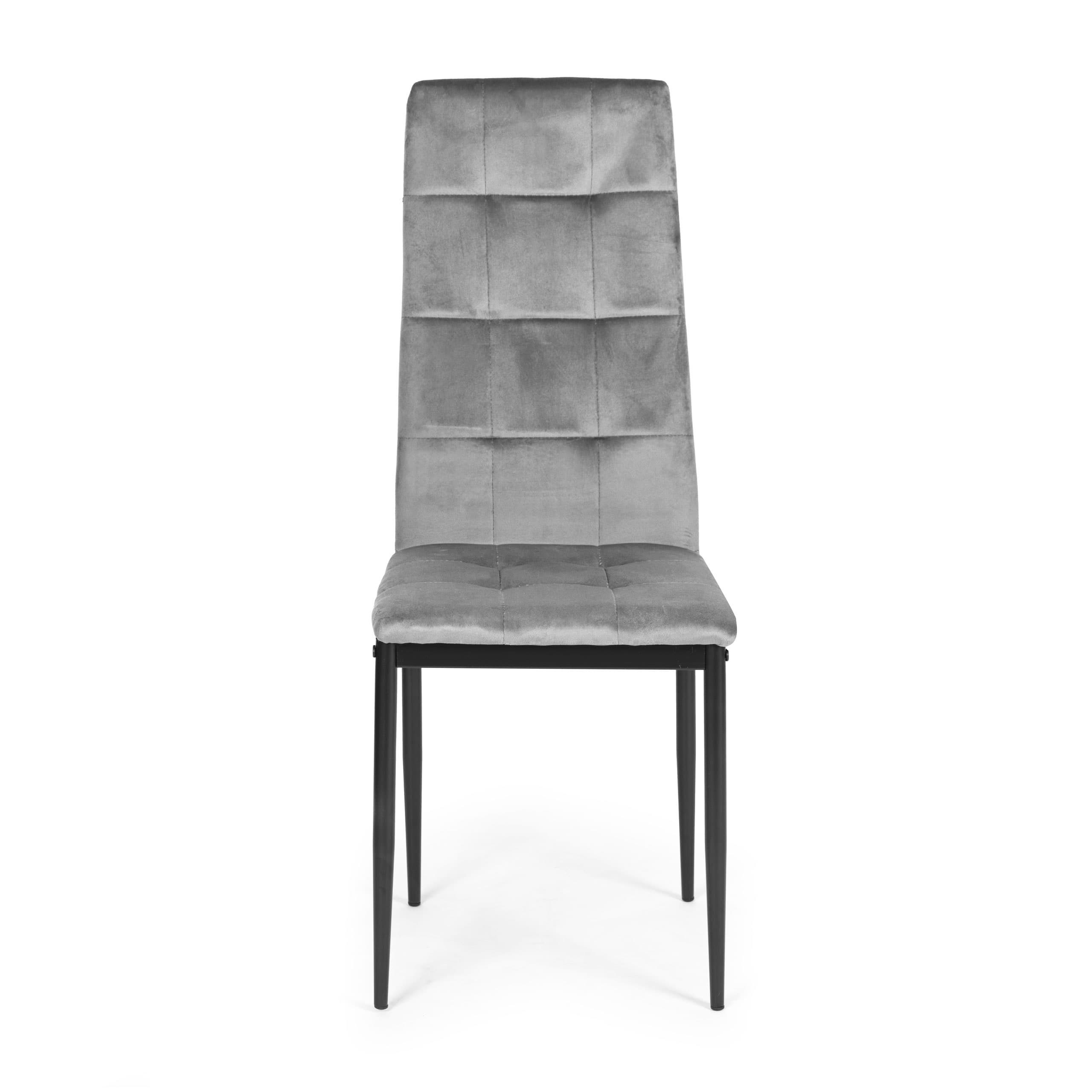 Komplet 4 krzeseł krzesło welurowe do jadalni i salonu 4 sztuki szare ModernHome