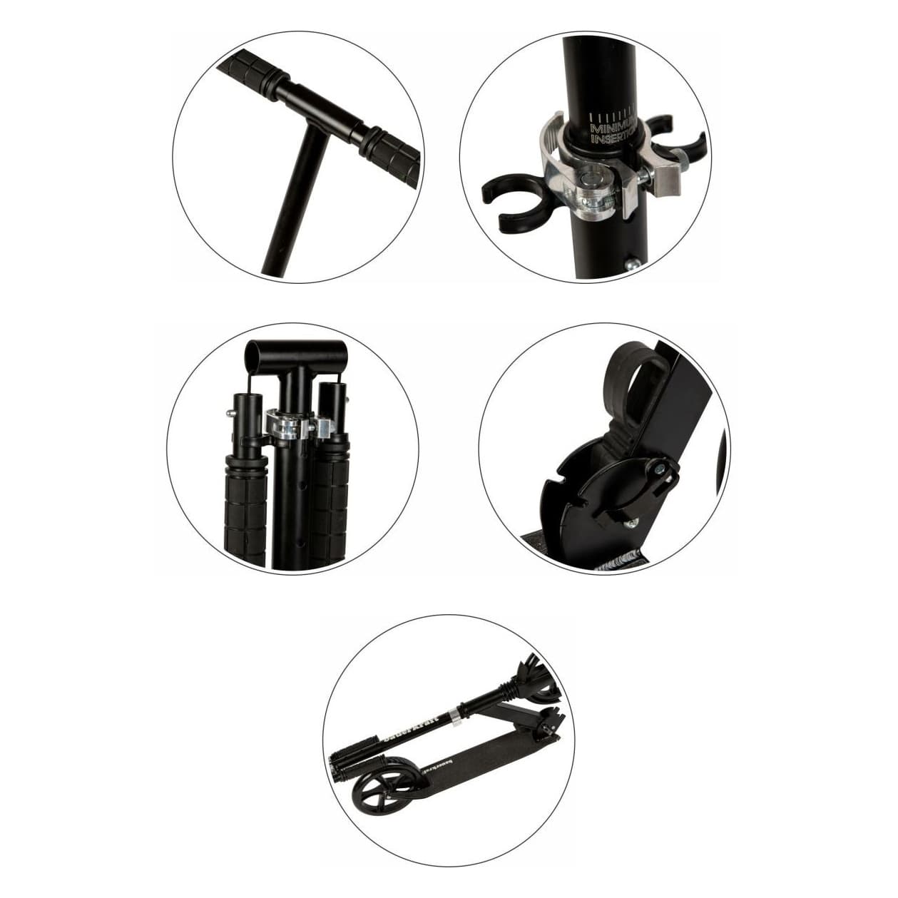 Hulajnoga miejska dla dzieci i młodzieży składana regulacja wysokości 95-105 cm koła 200 mm