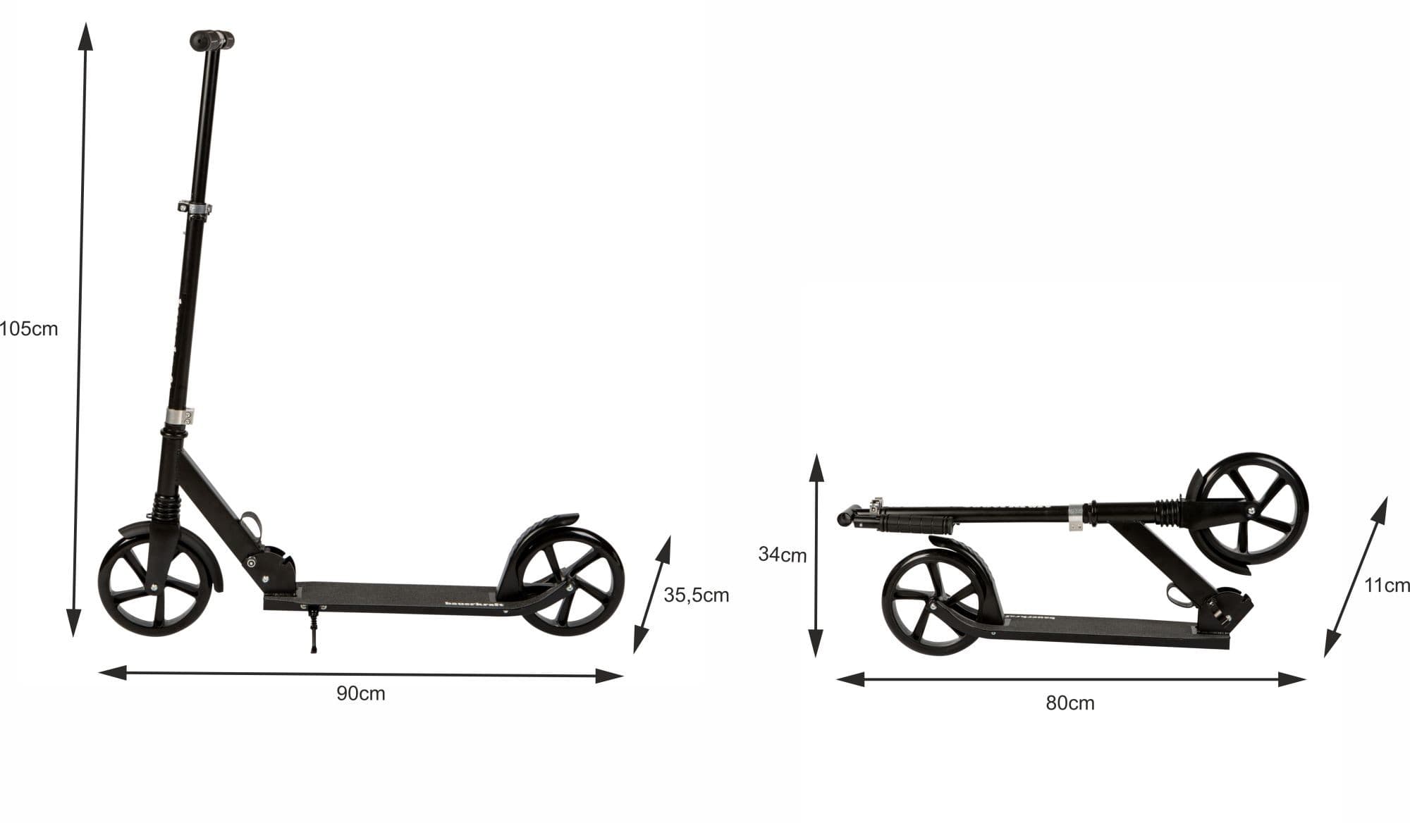 Hulajnoga miejska dla dzieci i młodzieży składana regulacja wysokości 95-105 cm koła 200 mm