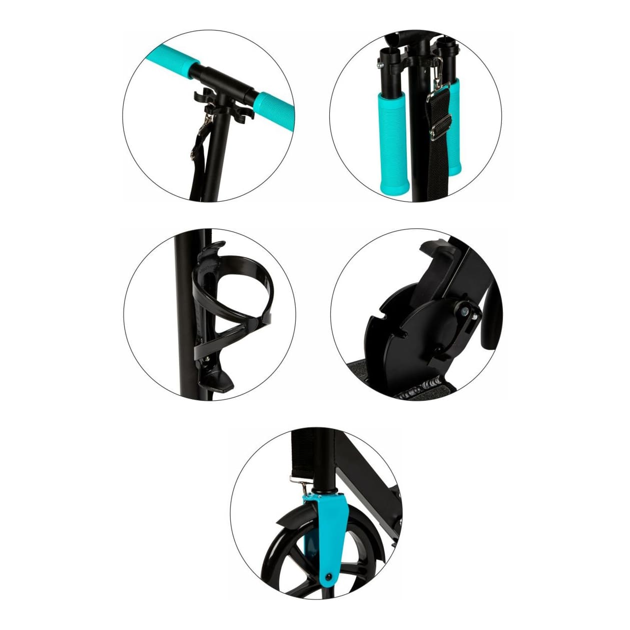 Hulajnoga miejska dla dzieci i młodzieży składana regulacja wysokości 91-101 cm koła 200 mm uchwyt na bidon