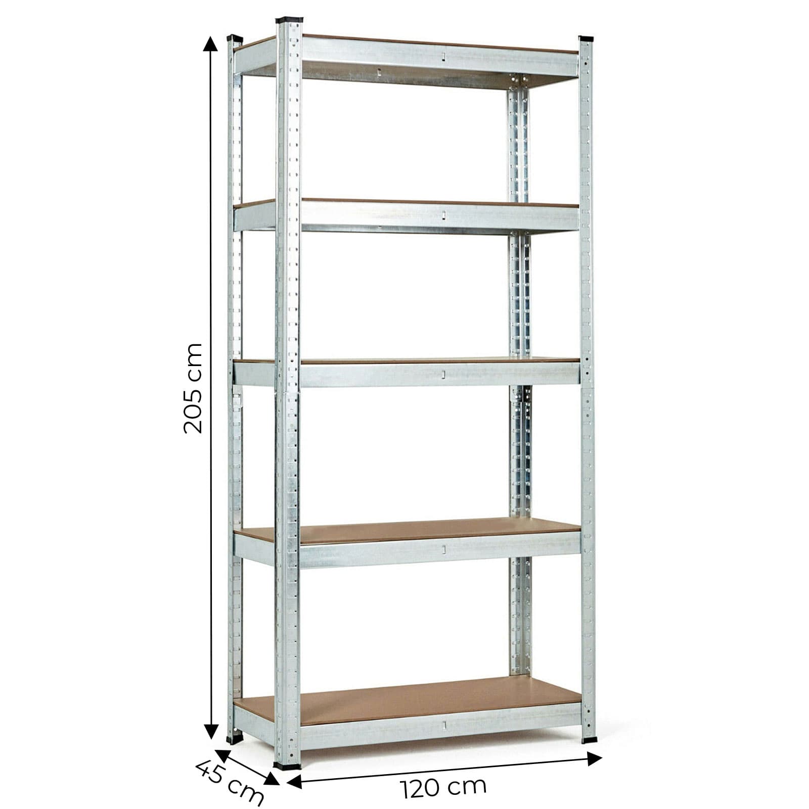 Regał magazynowy 205x120x45 cm stal galwanizowana 5 półek 875 kg ModernHome
