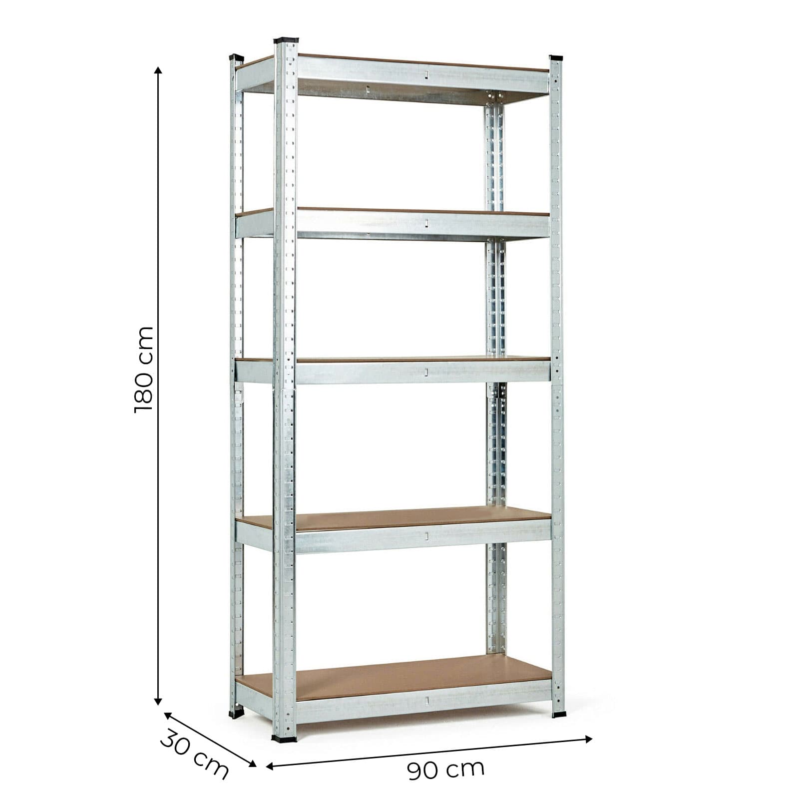 Regał magazynowy 180x90x30 cm stal galwanizowana 5 półek 875 kg ModernHome
