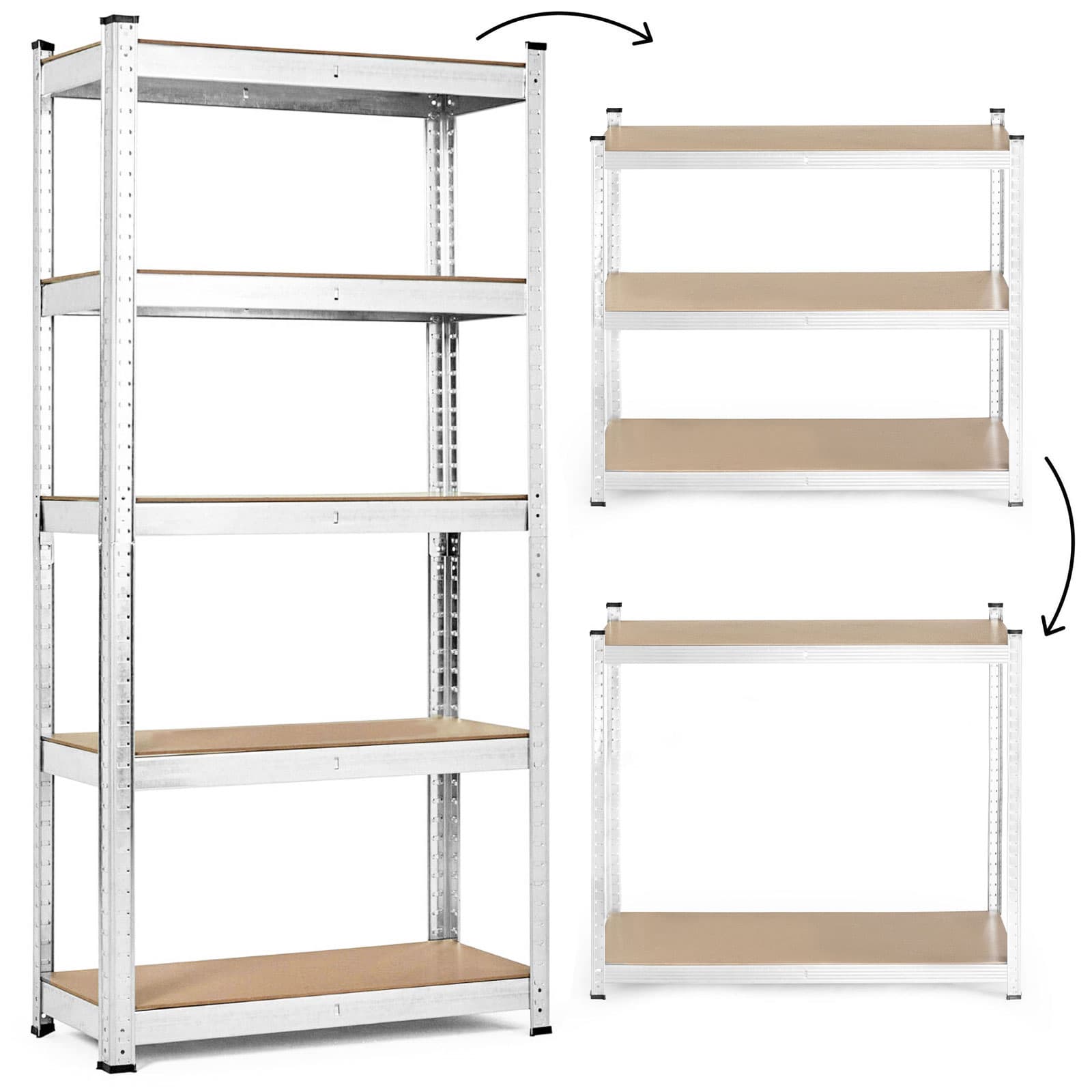 Regał magazynowy 180x90x40 cm stal galwanizowana 5 półek 875 kg ModernHome