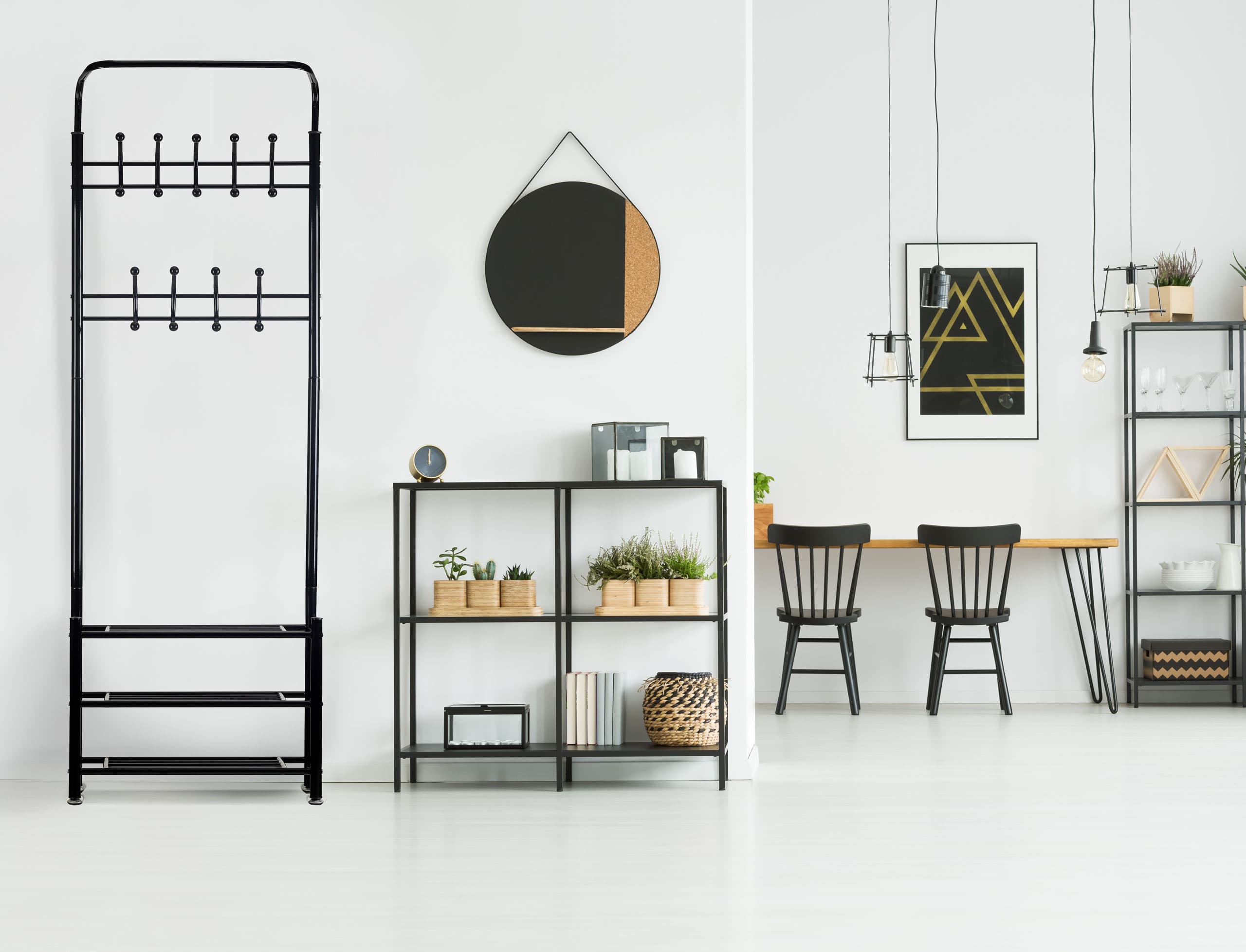 Wieszak na ubrania + szafka regał półka na buty ModernHome