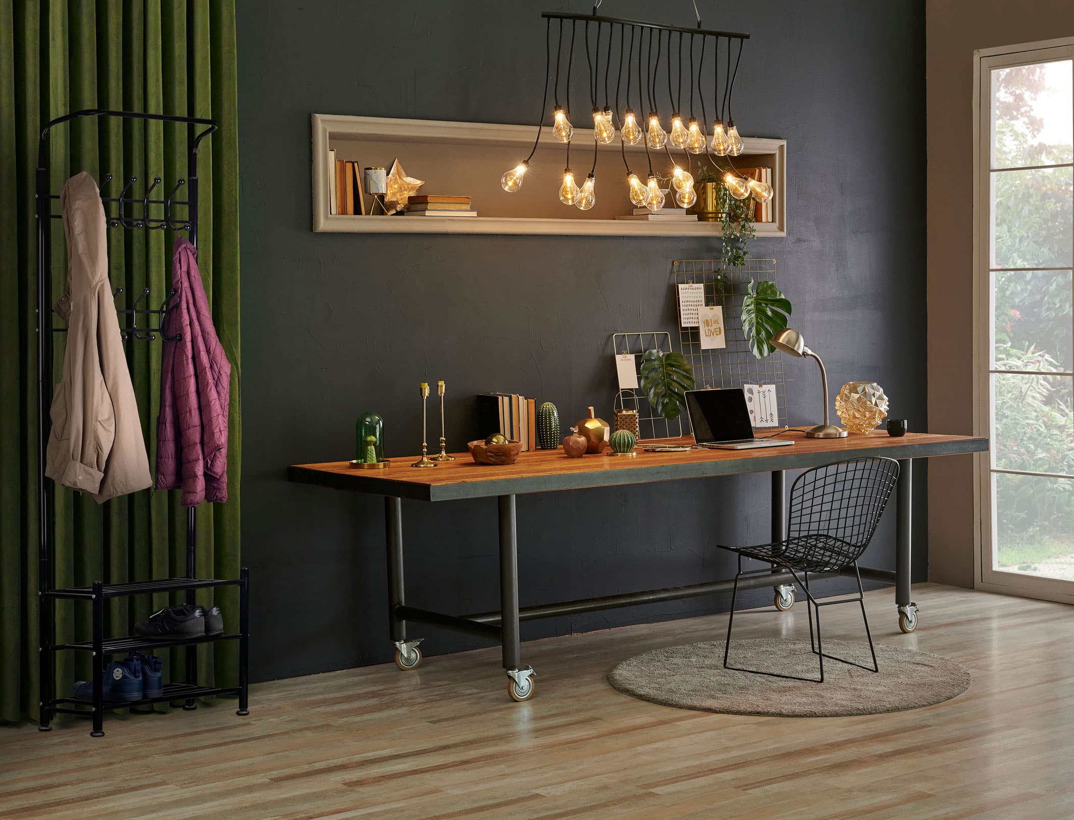 Wieszak na ubrania + szafka regał półka na buty ModernHome