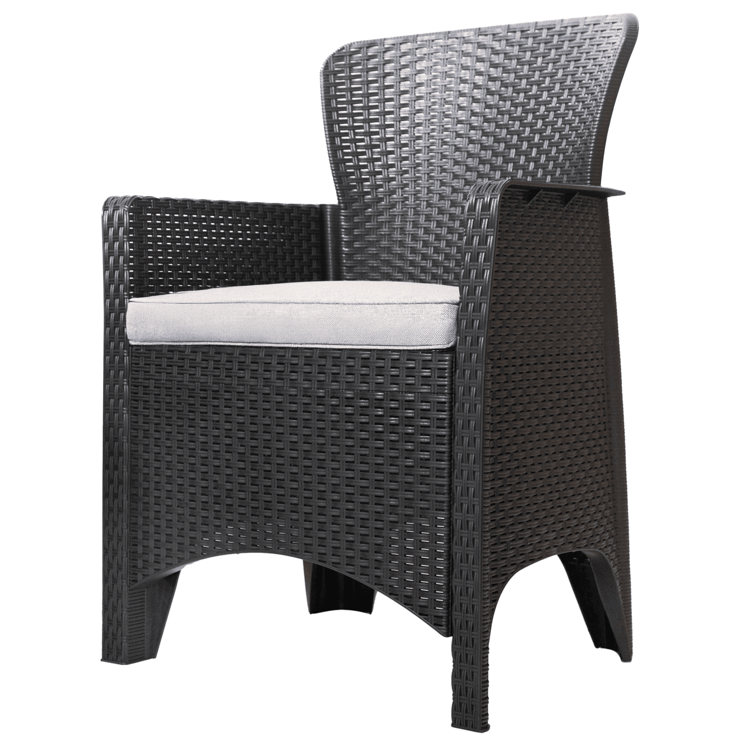 Zestaw mebli ogrodowych na taras balkon 2 fotele + stolik czarne