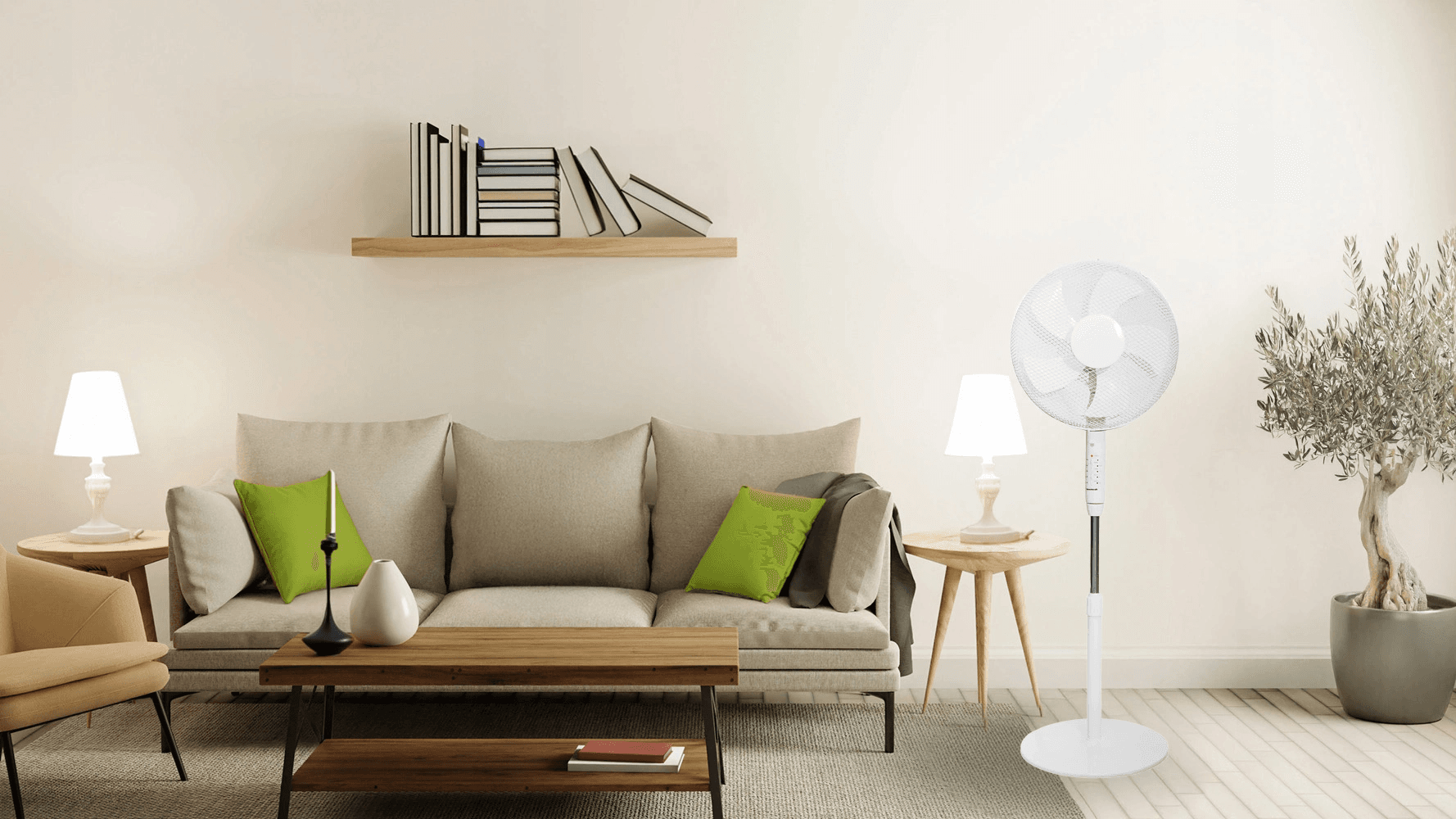 Wentylator podłogowy wiatrak stojący 45W 3 tryby pracy 5 łopatek timer pilot