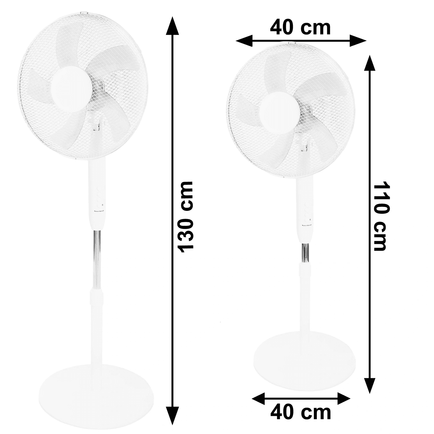 Wentylator podłogowy wiatrak stojący 45W 3 tryby pracy 5 łopatek biały