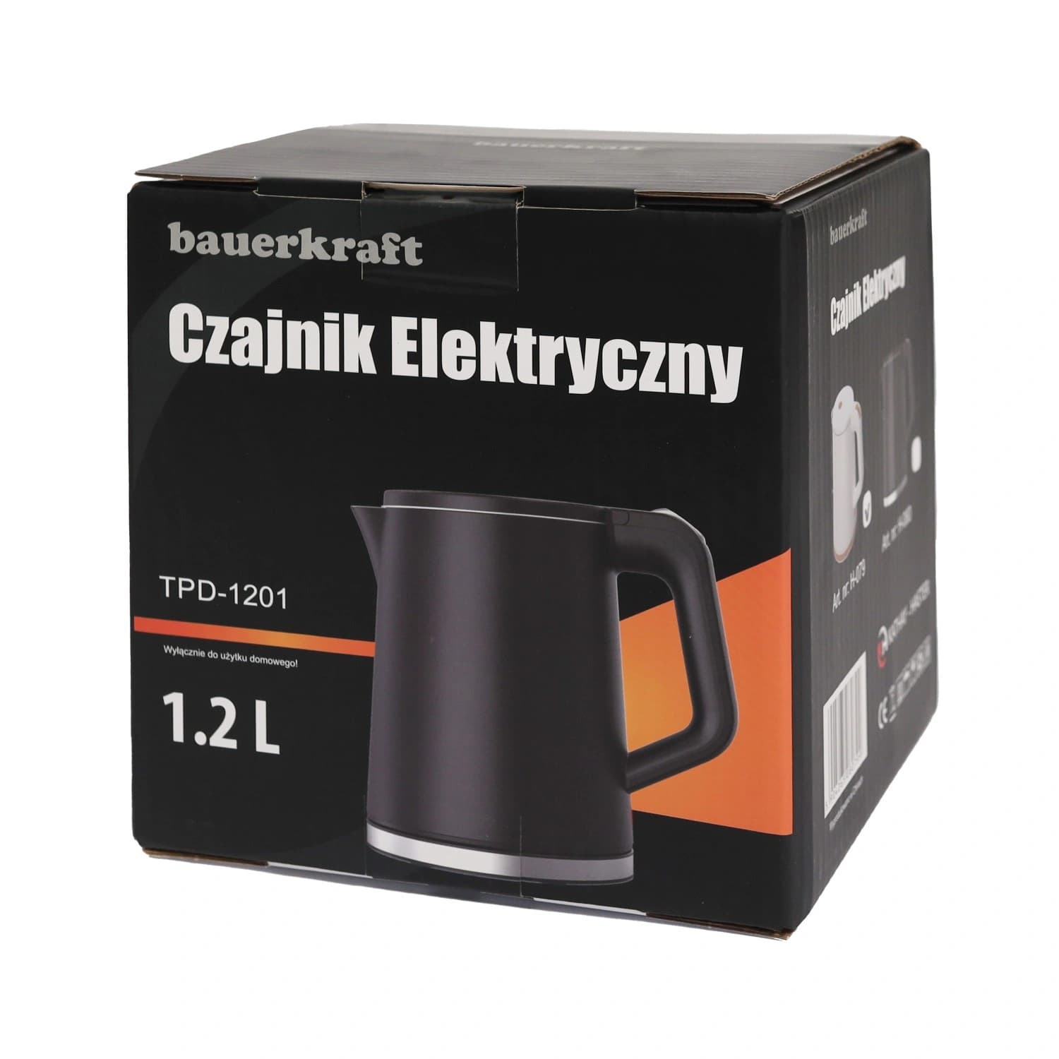 Czajnik elektryczny bezprzewodowy turystyczny 1500 W 1.2 l obrotowy czarny