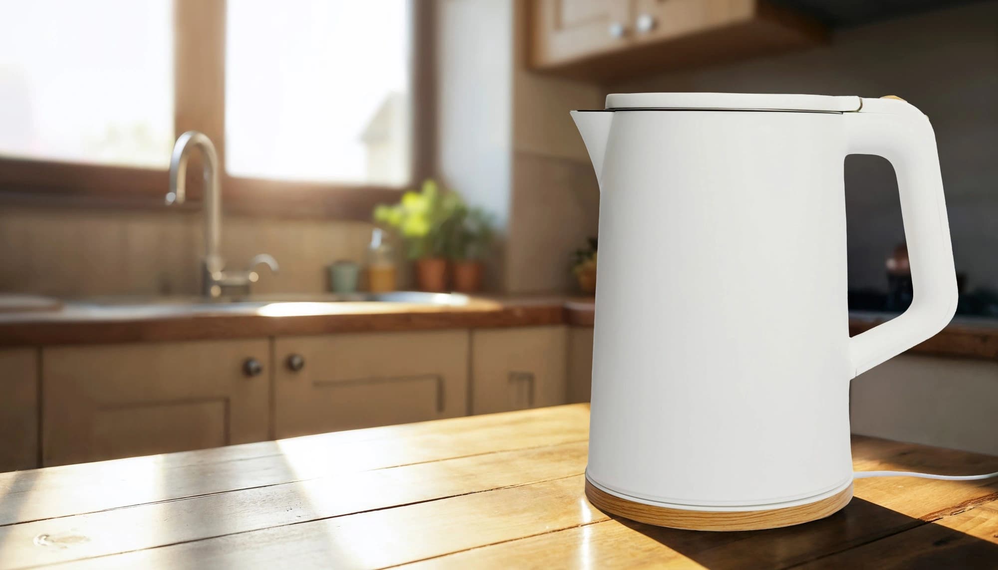 Czajnik elektryczny bezprzewodowy turystyczny 1500 W 1.7 l obrotowy biały