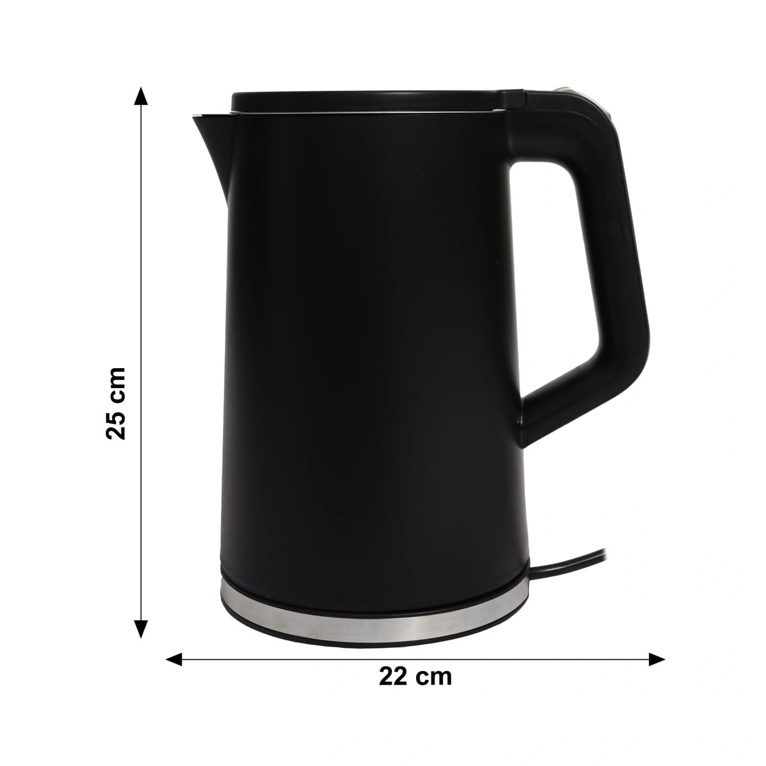 Czajnik elektryczny bezprzewodowy turystyczny 1500 W 1.7 l obrotowy czarny