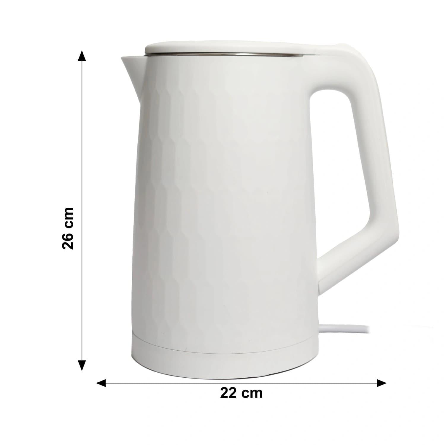 Czajnik elektryczny bezprzewodowy turystyczny 1500 W 1.8 l obrotowy biały