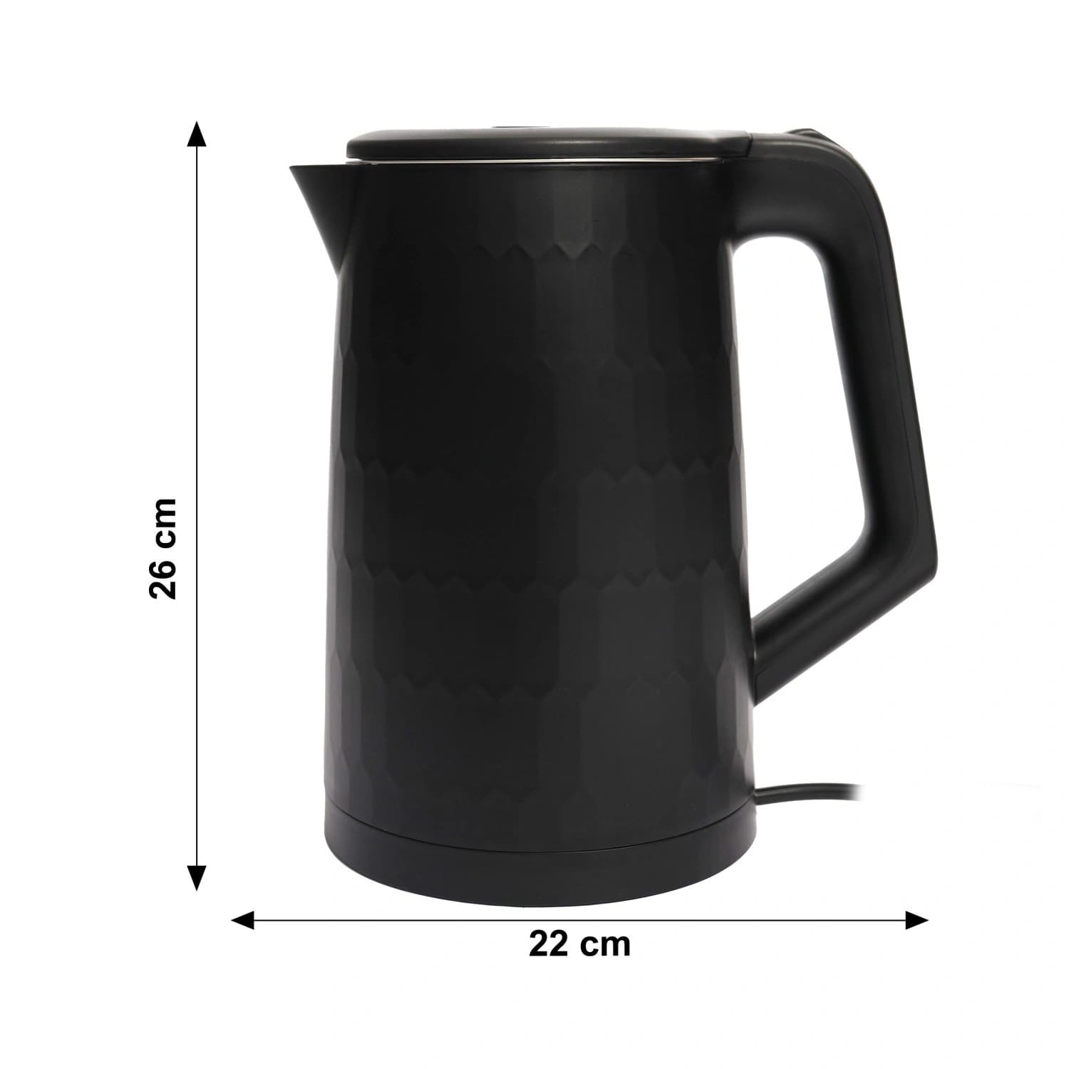Czajnik elektryczny bezprzewodowy turystyczny 1500 W 1.8 l obrotowy czarny