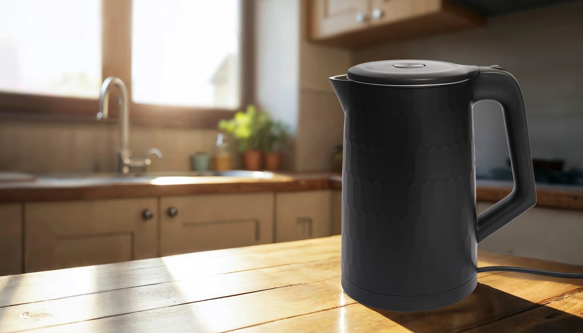 Czajnik elektryczny bezprzewodowy turystyczny 1500 W 1.8 l obrotowy czarny