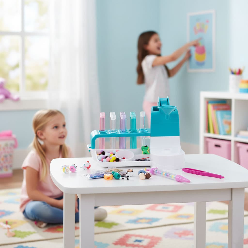 Zestaw do robienia długopisów fabryka pen creator DIY zwierzątka brokat koraliki pompony