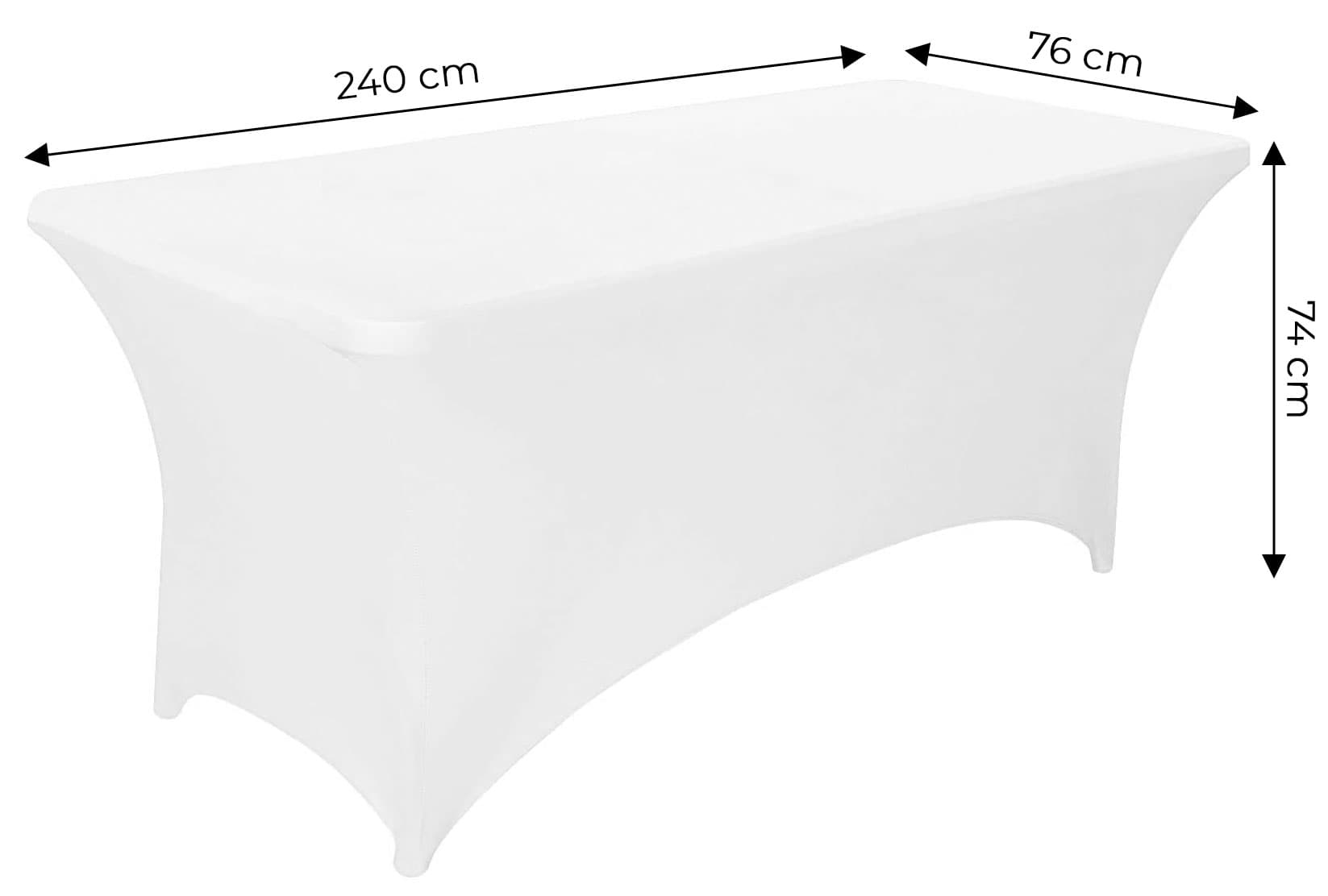 Obrus uniwersalny pokrowiec na stół cateringowy 240 cm 8FT biały elastyczny MultiGarden