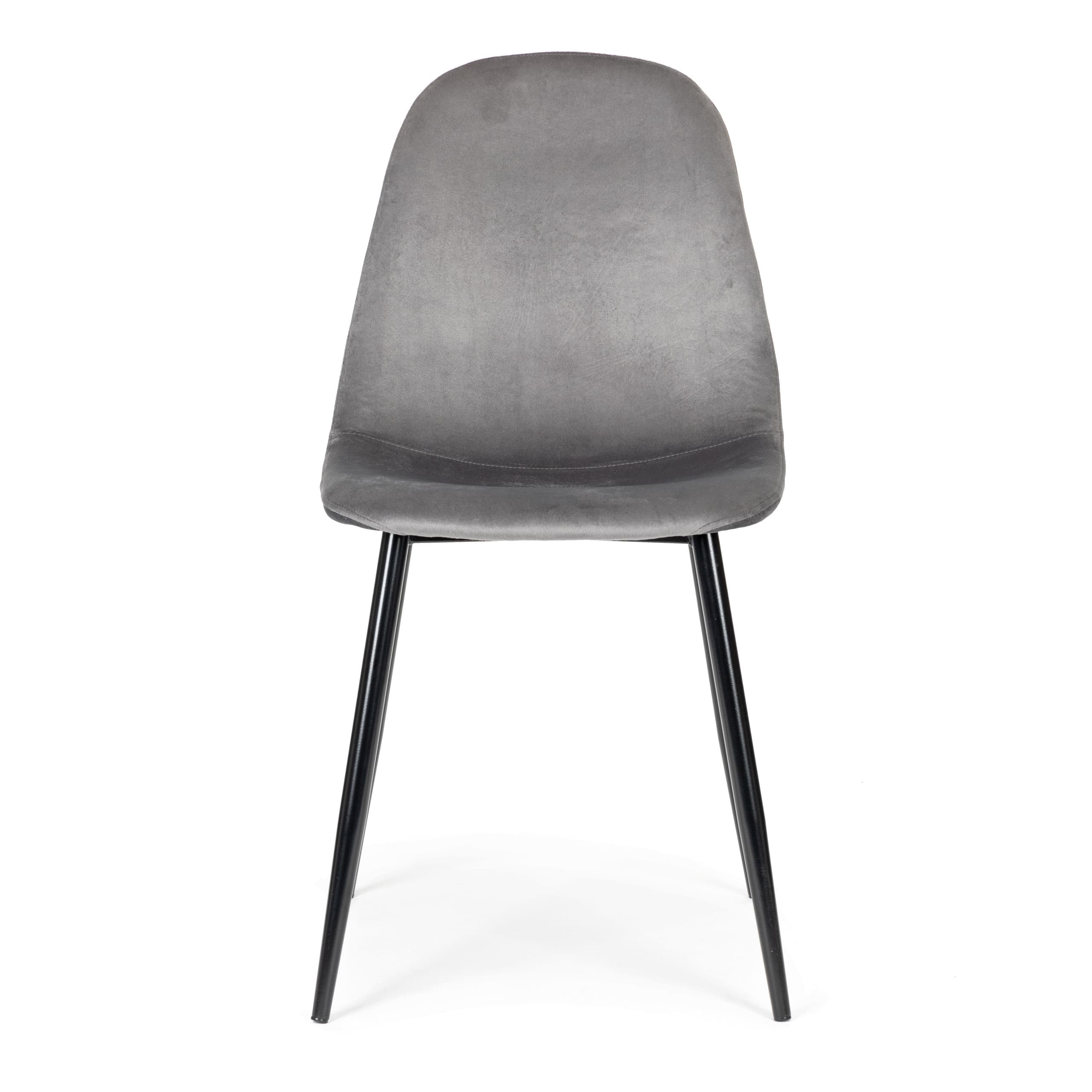 Komplet 4 krzeseł welurowych krzesło do jadalni i salonu szare ModernHome