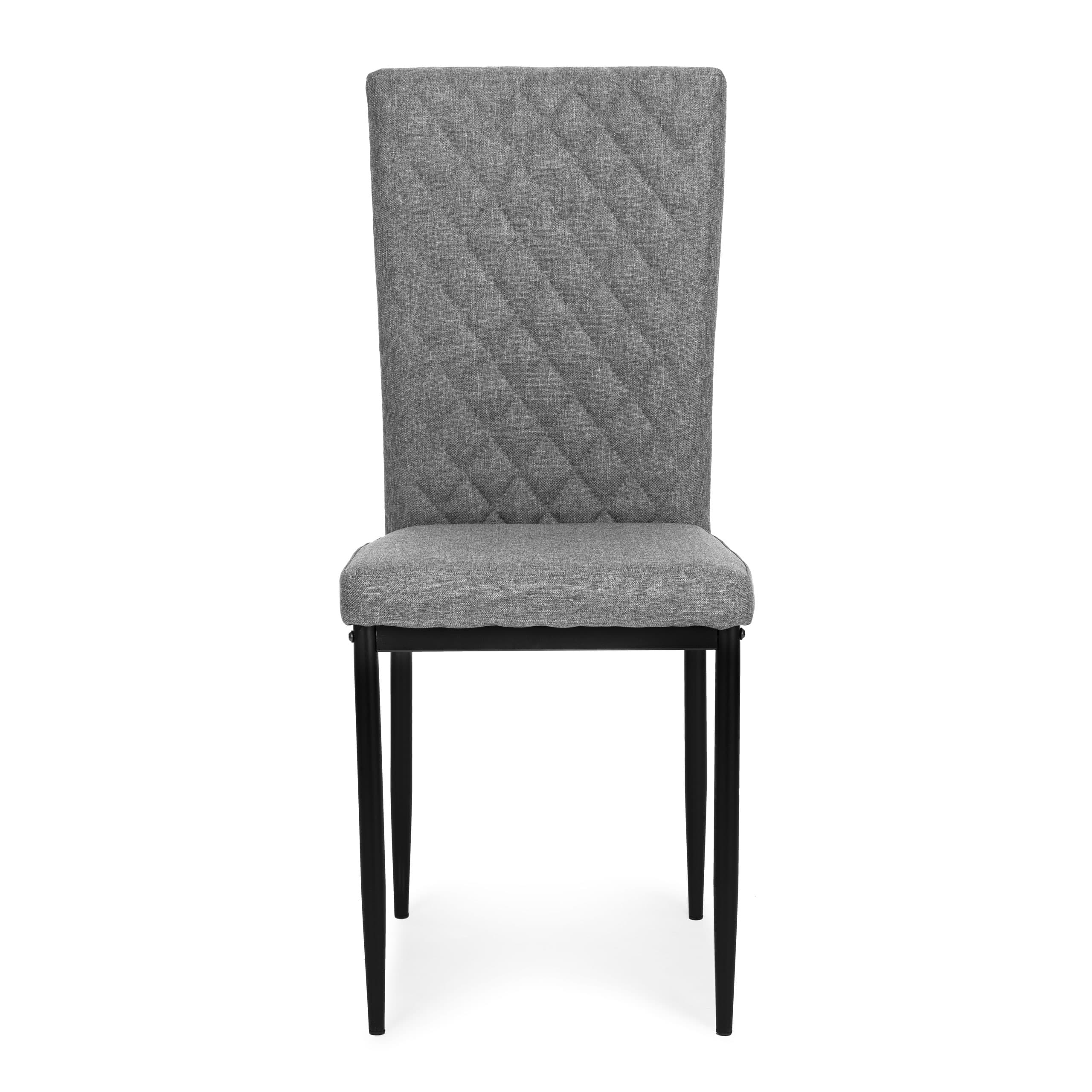 Komplet krzeseł pikowanych krzesło do jadalni i salonu 4 sztuki szare ModernHome