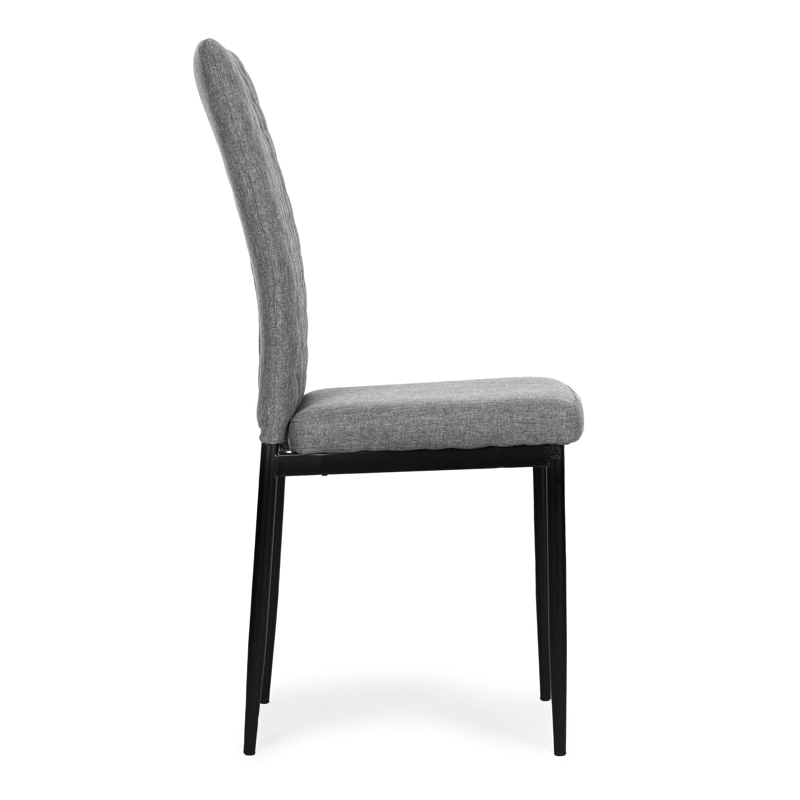 Komplet krzeseł pikowanych krzesło do jadalni i salonu 4 sztuki szare ModernHome