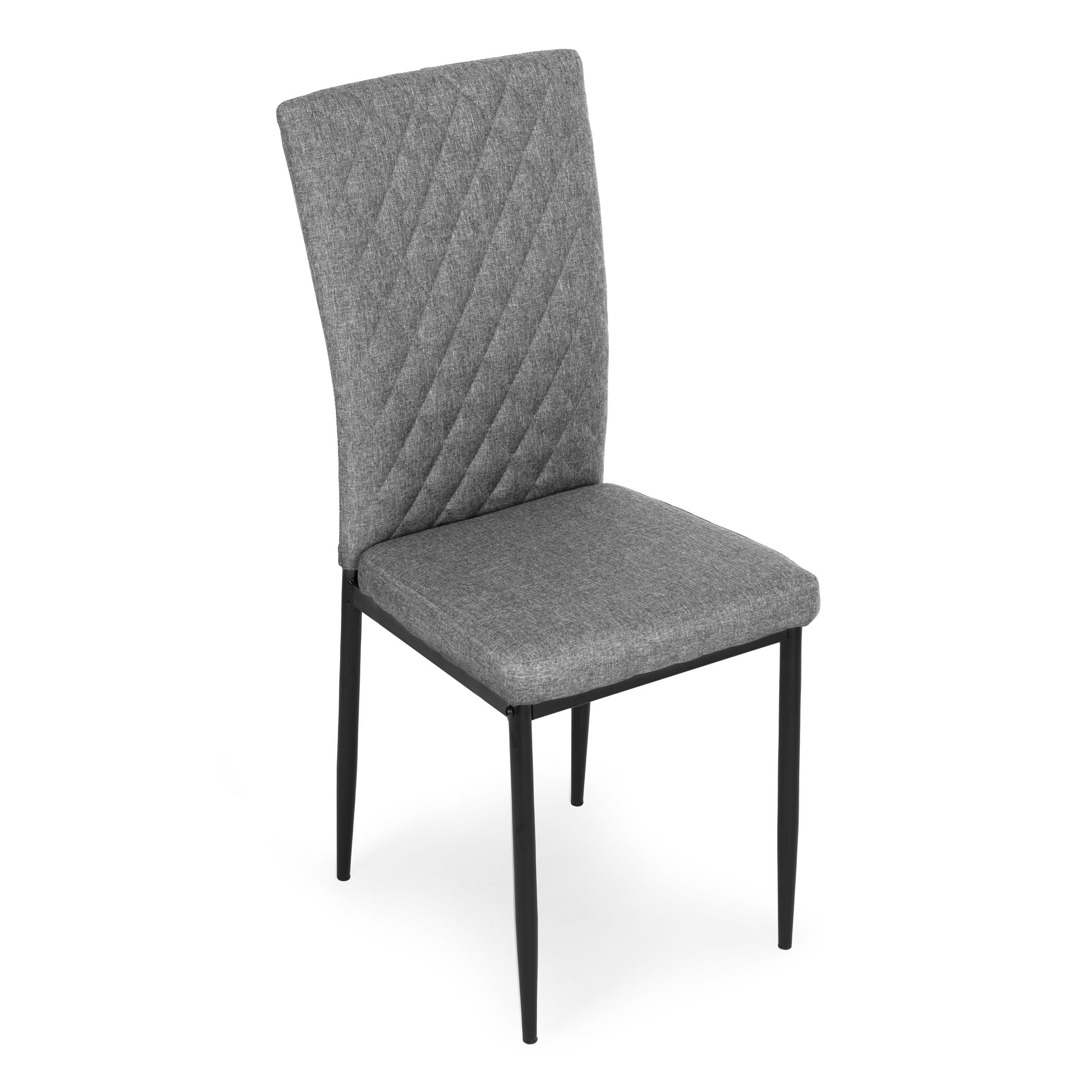 Komplet krzeseł pikowanych krzesło do jadalni i salonu 4 sztuki szare ModernHome