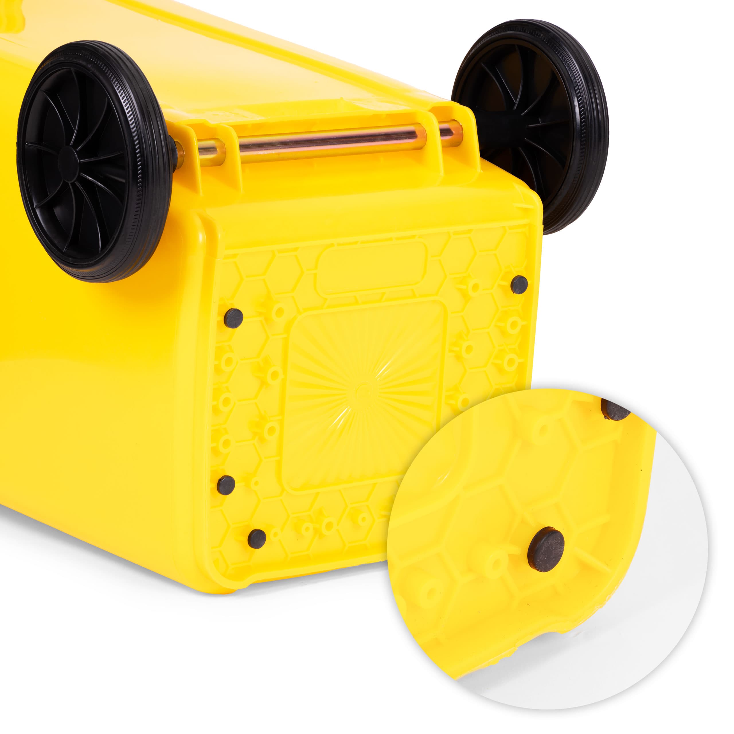 Zestaw 5 koszy na śmieci pojemniki 5x120L niebieski zielony żółty czarny brązowy makulatura szkło plastik odpady zmieszane BIO gumowe koła