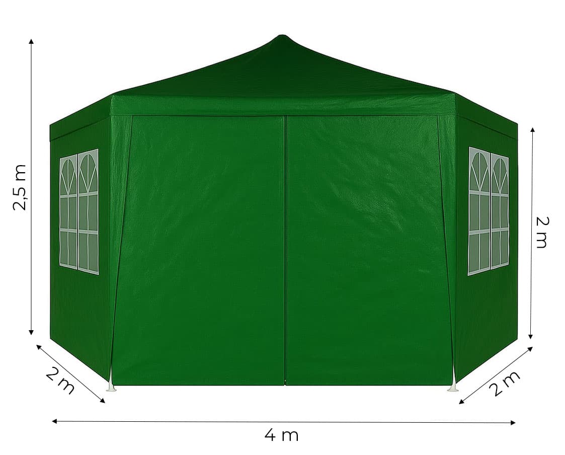 Namiot pawilon ogrodowy handlowy 2x2x2 m z oknami zielony MultiGarden
