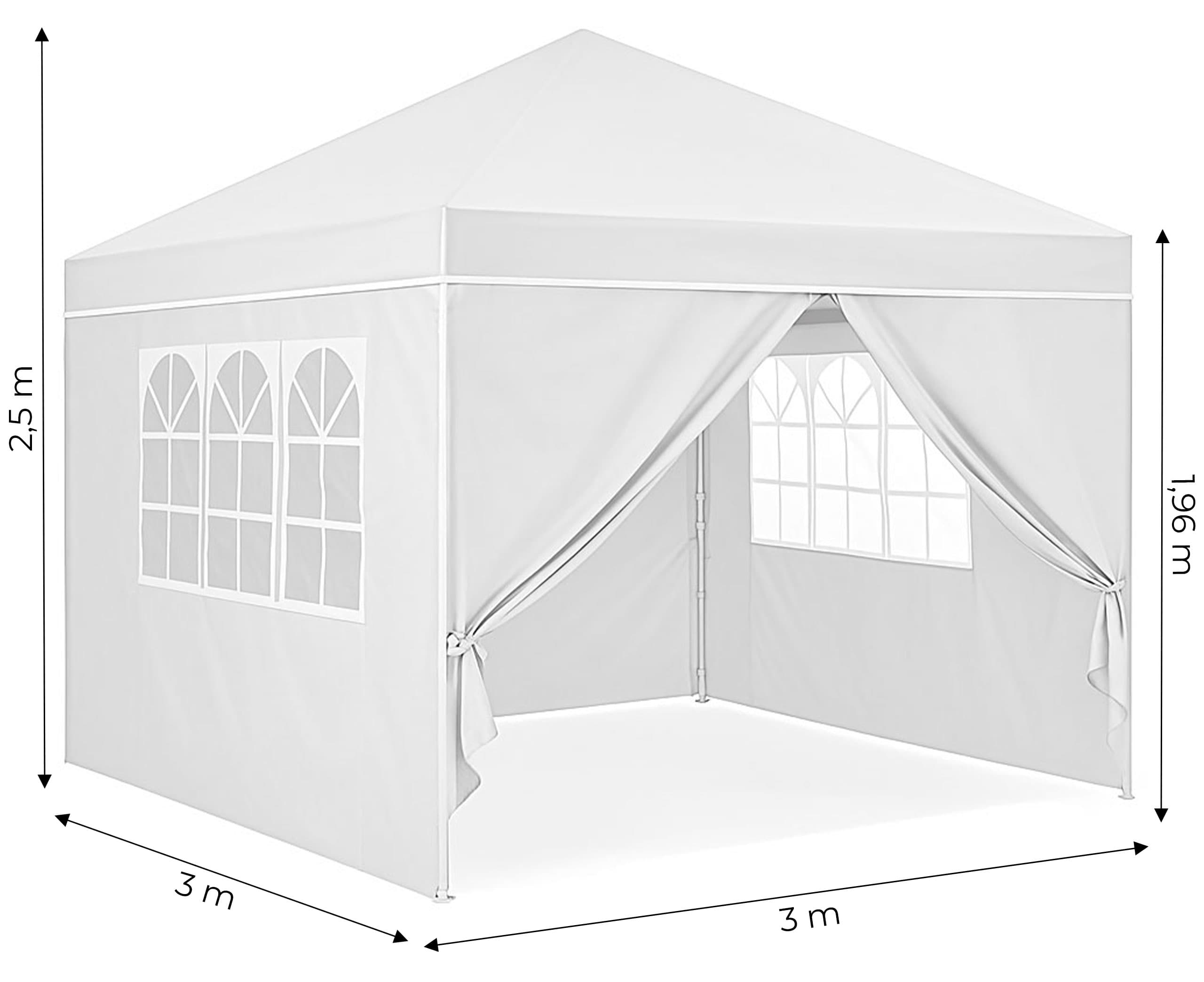 Namiot pawilon ogrodowy 3x3 m rozkładany automatycznie + 4 ścianki boczne MultiGarden