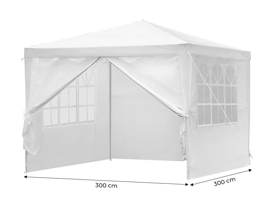 Namiot pawilon ogrodowy handlowy 3x3 m 4 ścianki biały MultiGarden