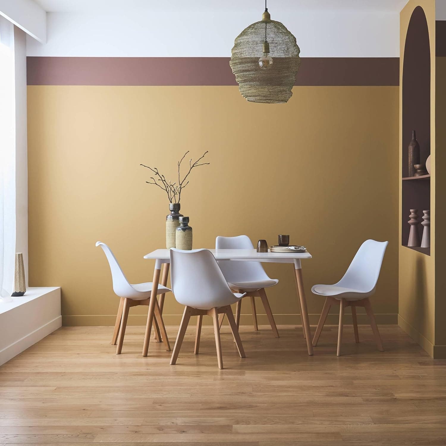 Zestaw 4 krzeseł krzesło do salonu jadalni z poduszką białe ModernHome