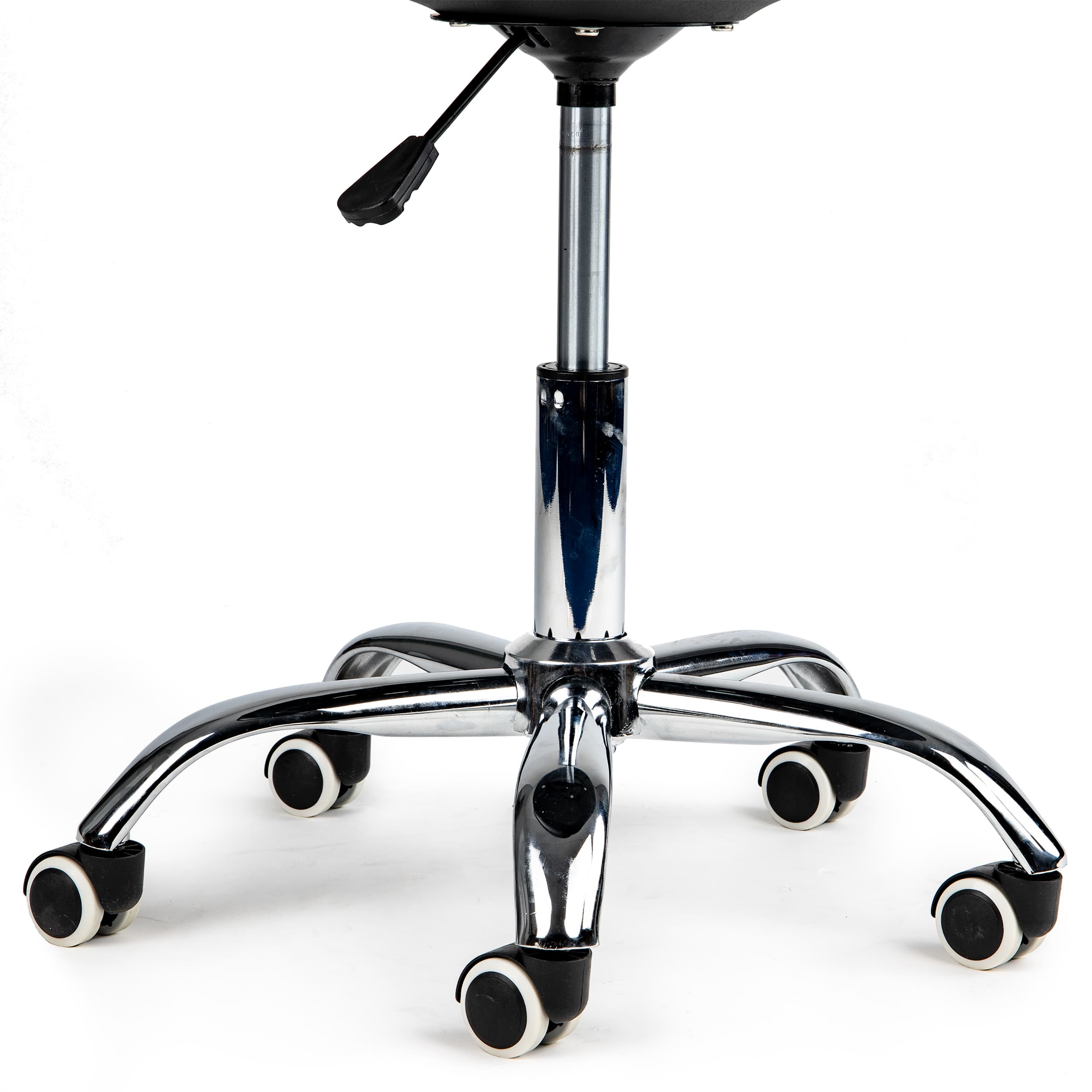 Krzesło obrotowe biurowe z podnośnikiem poduszką chromowane nogi czarne ModernHome