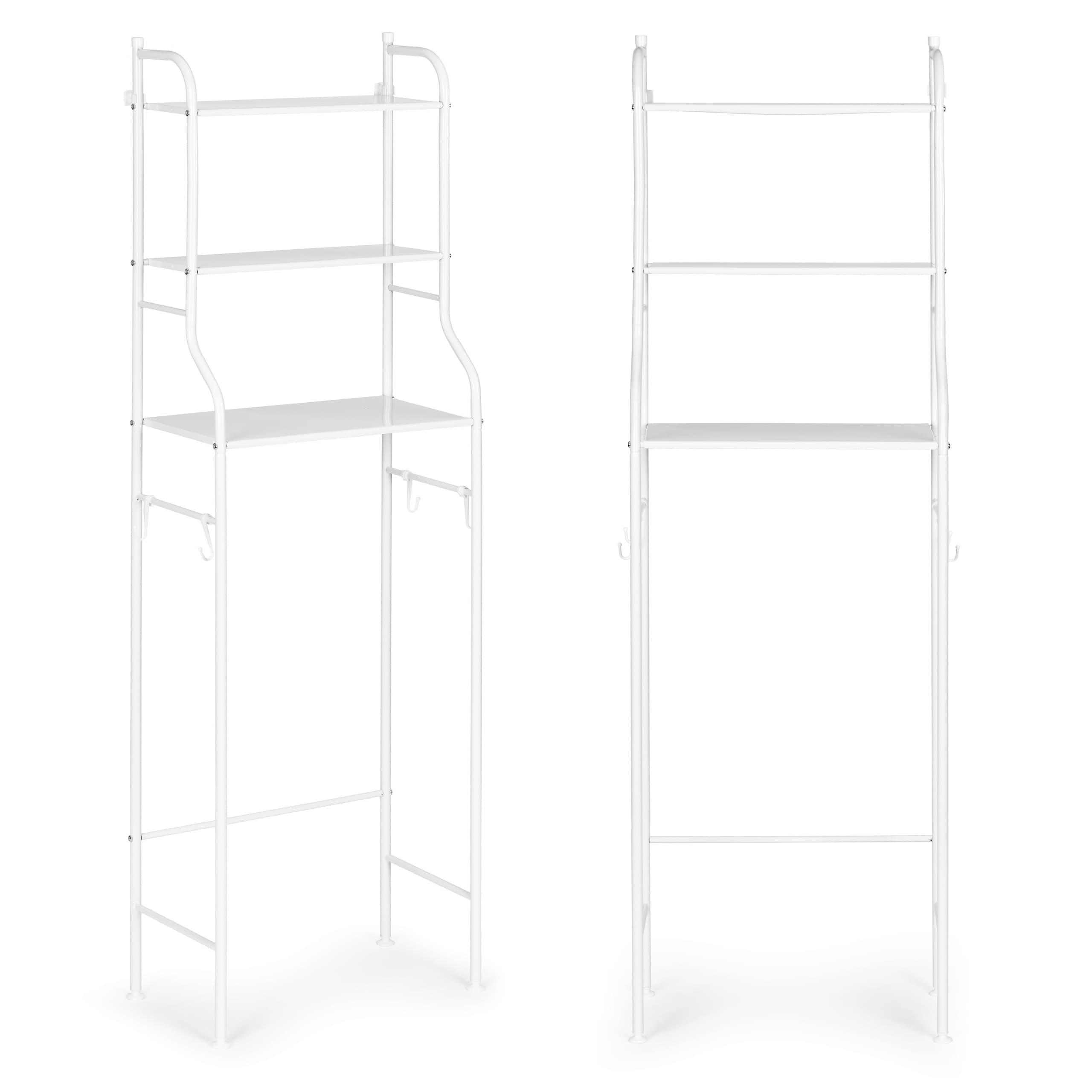 Wysoki regał WC łazienkowy nad sedes 3 półki aluminiowa konstrukcja