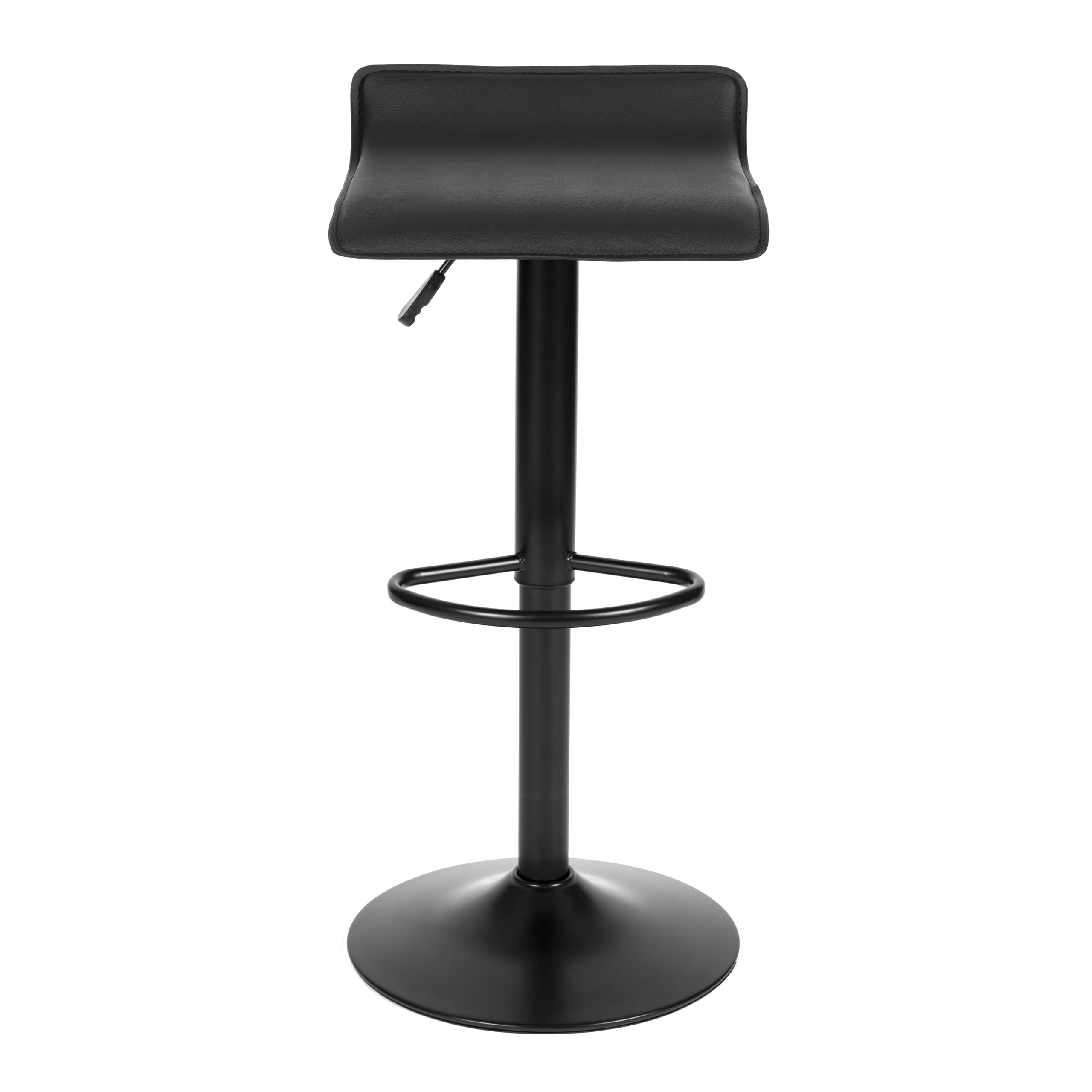 Hoker stołek barowy obrotowy podnóżek regulacja wysokości czarny ekoskóra ModernHome