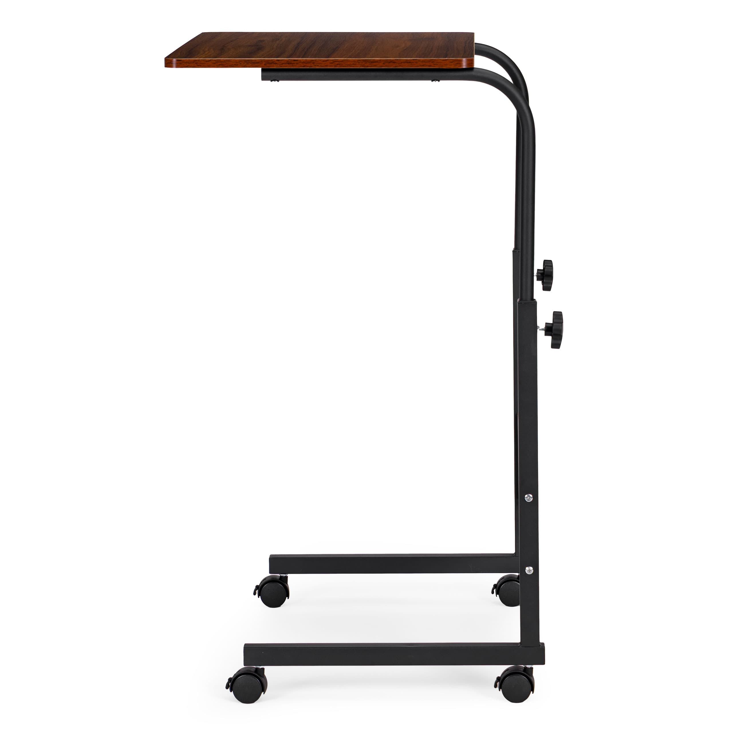 Stolik pod laptopa z kółkami biurko dostawiane do fotela kanapy ciemny brąz ModernHome