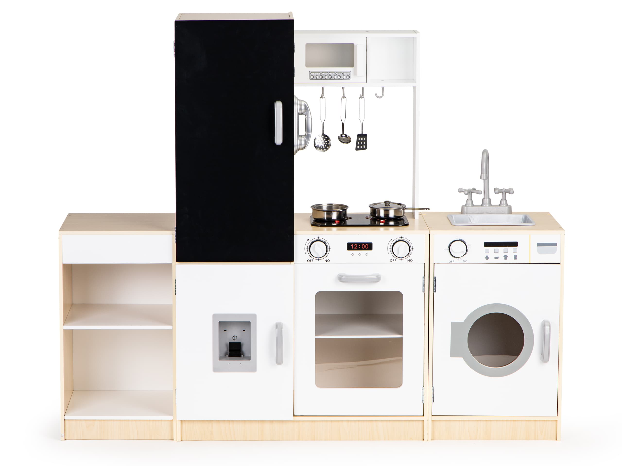 Drewniana kuchnia dla dzieci osobne segmenty XXL tablica + LED ECOTOYS