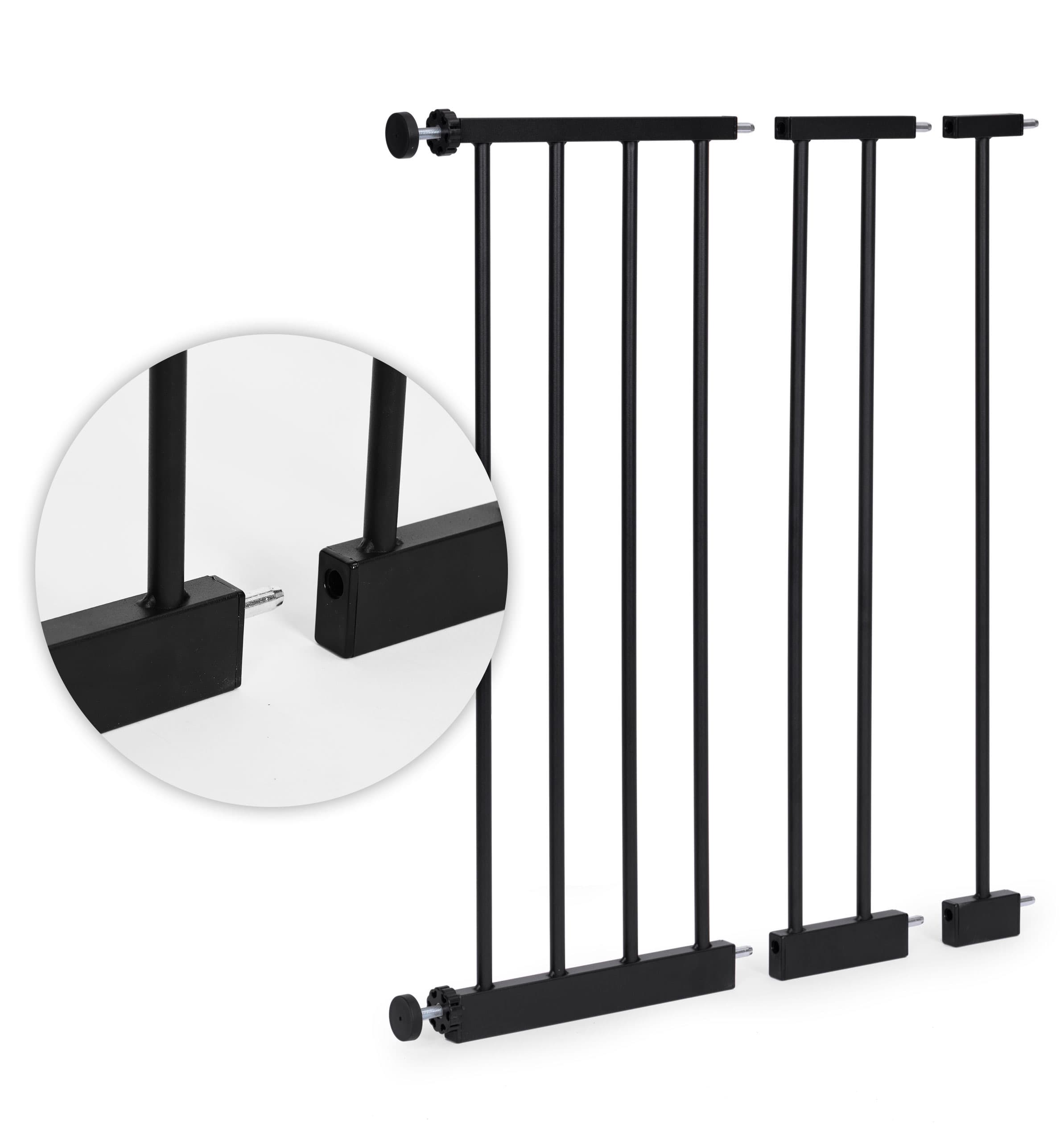 Bramka barierka zabezpieczająca 74-130 cm na schody i drzwi metal drewno dodatkowe panele