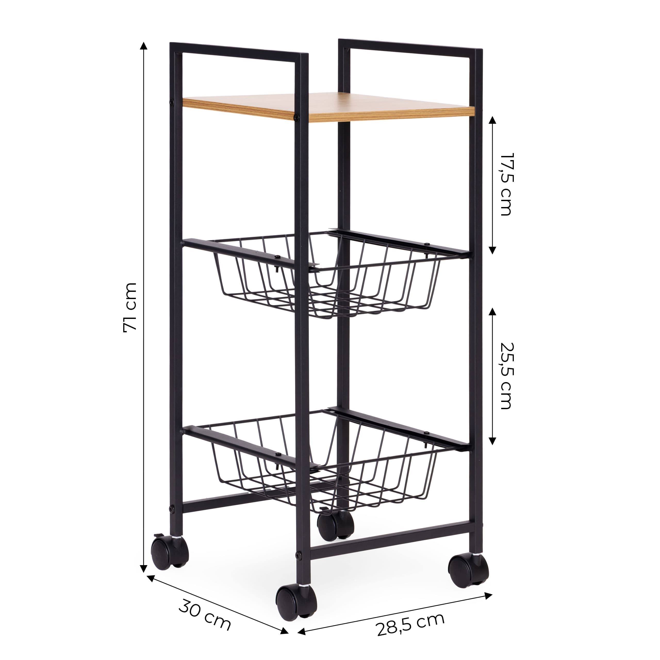 Regał mobilny szafka z 2 koszami i półką organizer na kółkach ModernHome